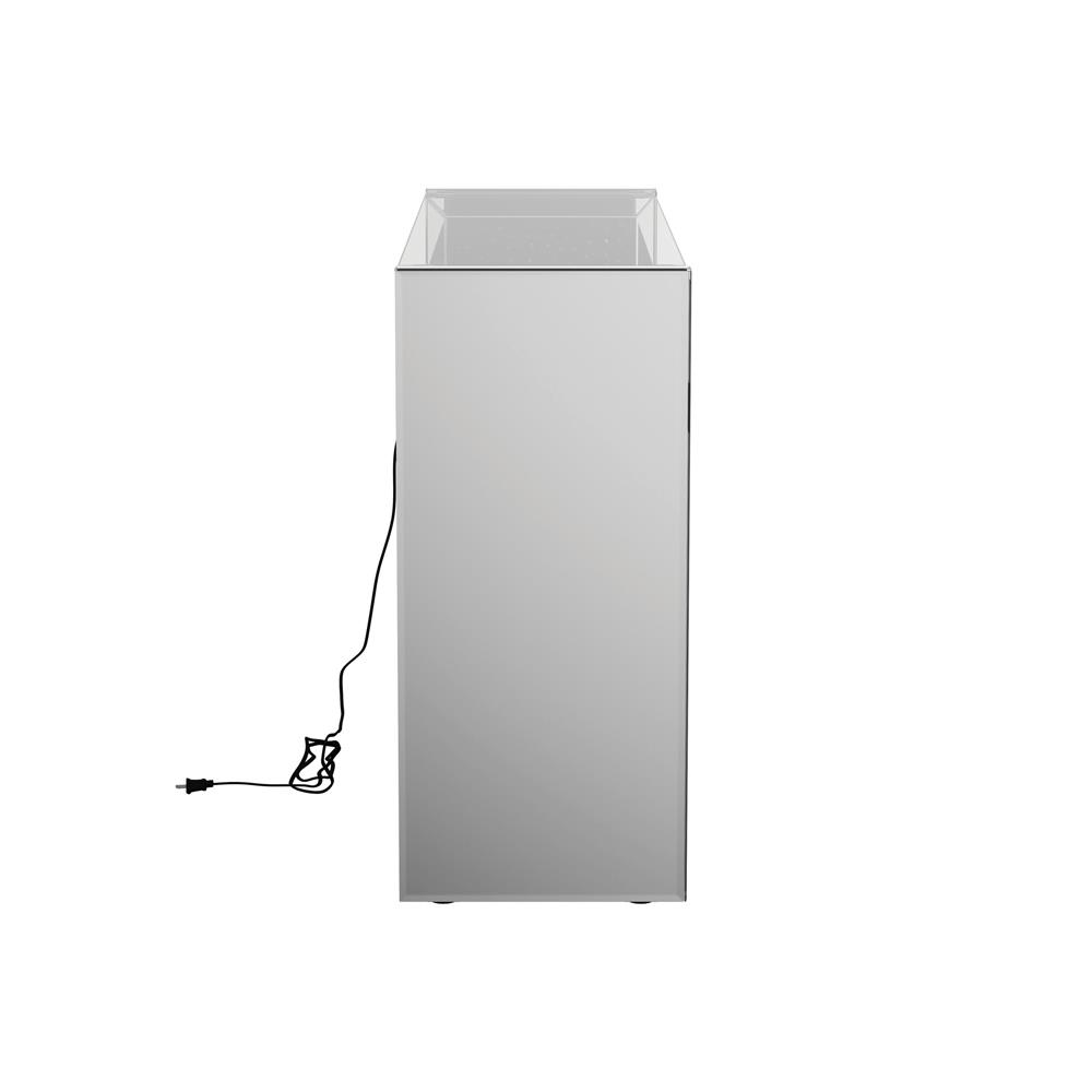 Edna 1-shelf Mirrored Console Table with Glass Top