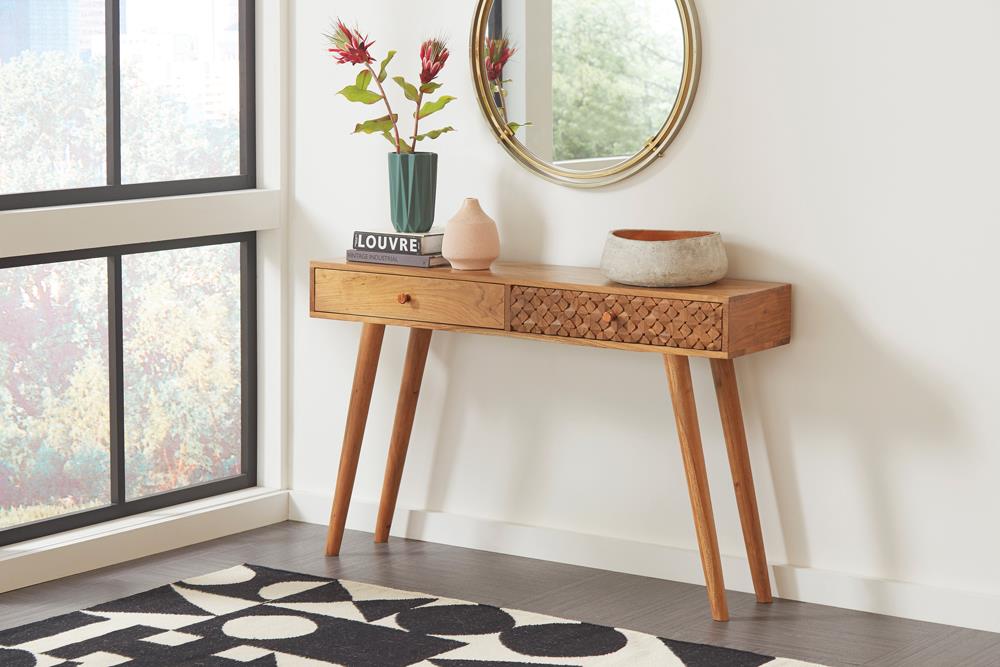 Lotus 2-drawer Wood Console Table