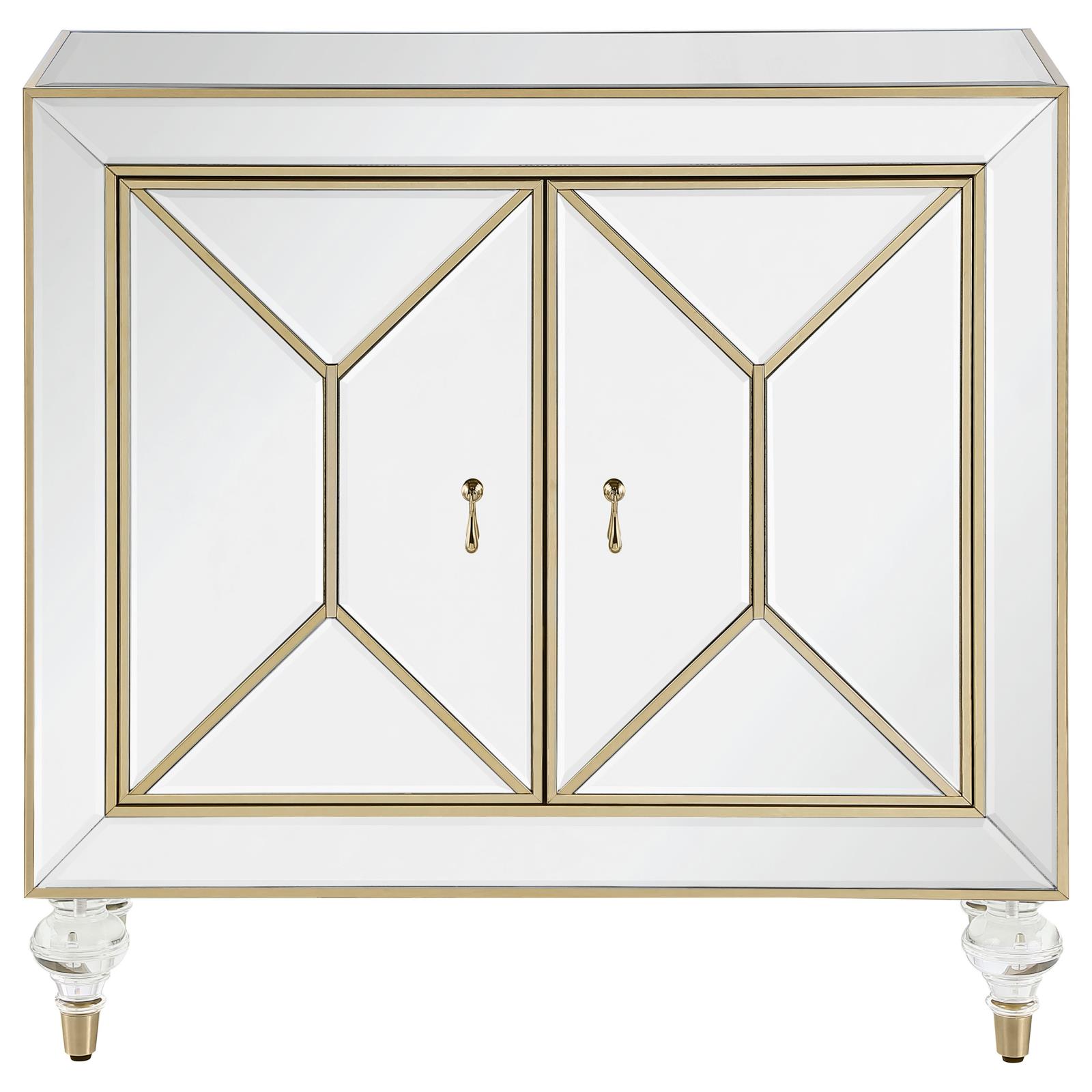 Lupin 2-door Mirrored Accent Cabinet with Acrylic Legs