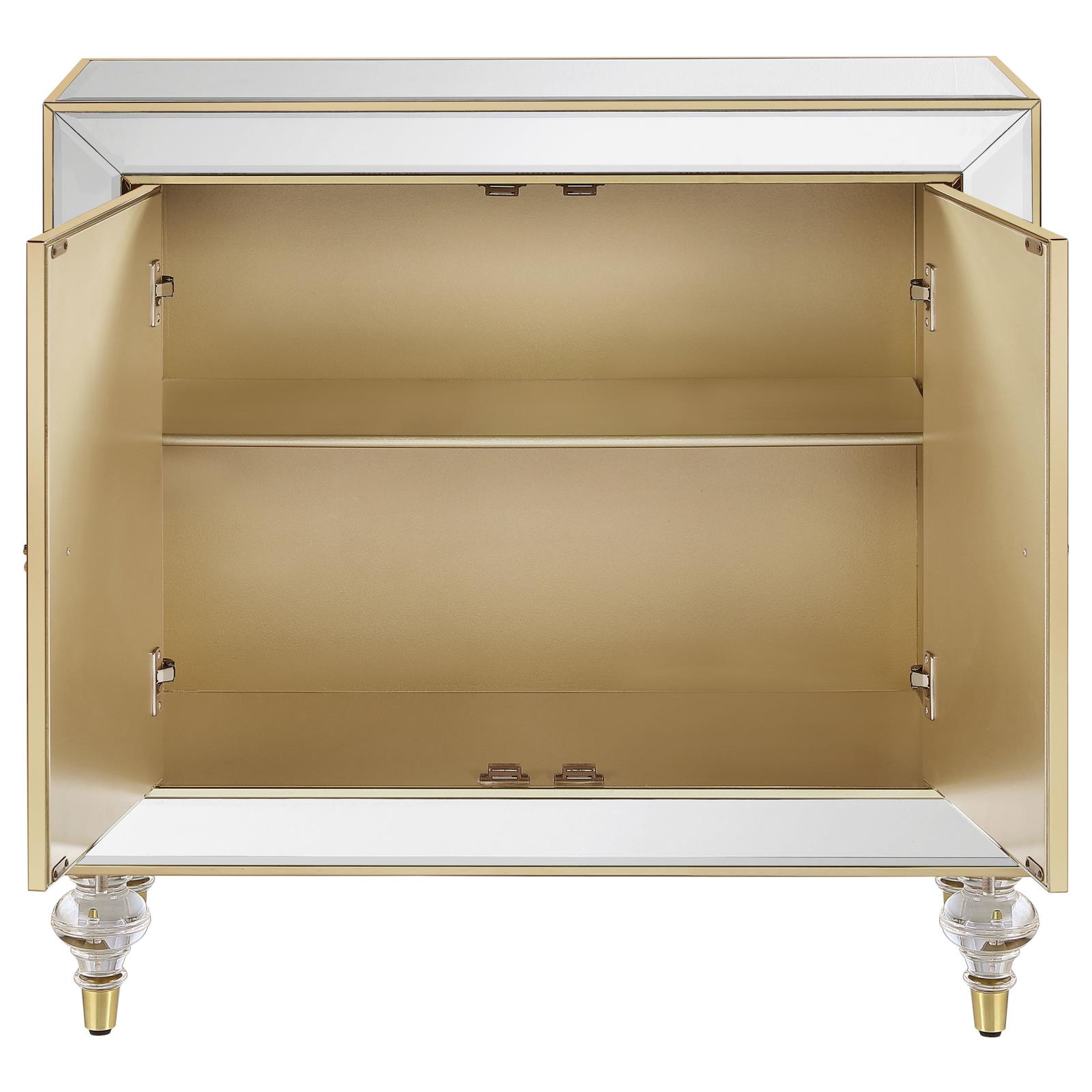 Lupin 2-door Mirrored Accent Cabinet with Acrylic Legs