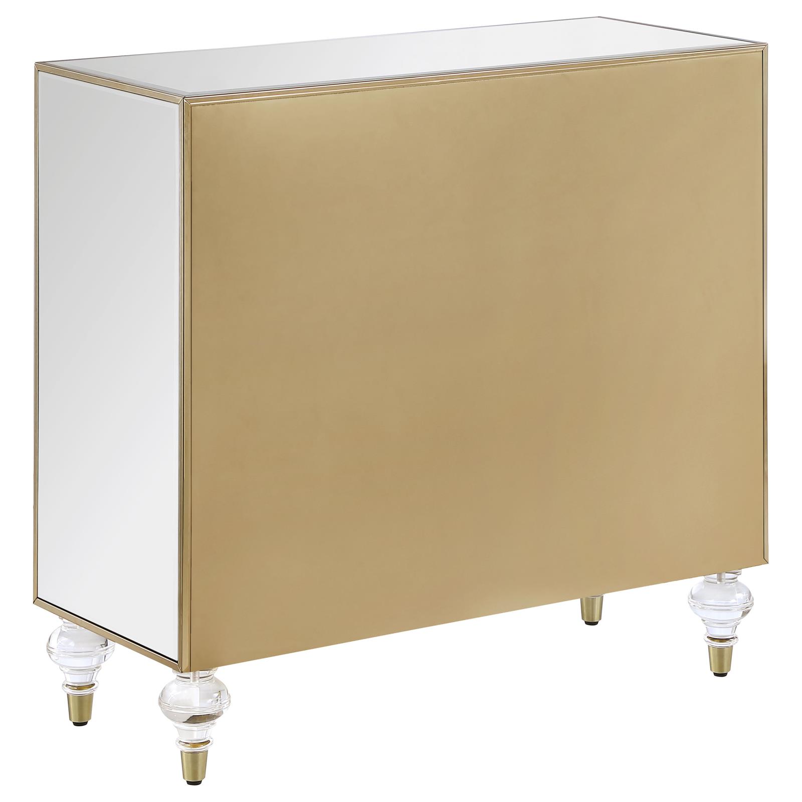 Lupin 2-door Mirrored Accent Cabinet with Acrylic Legs