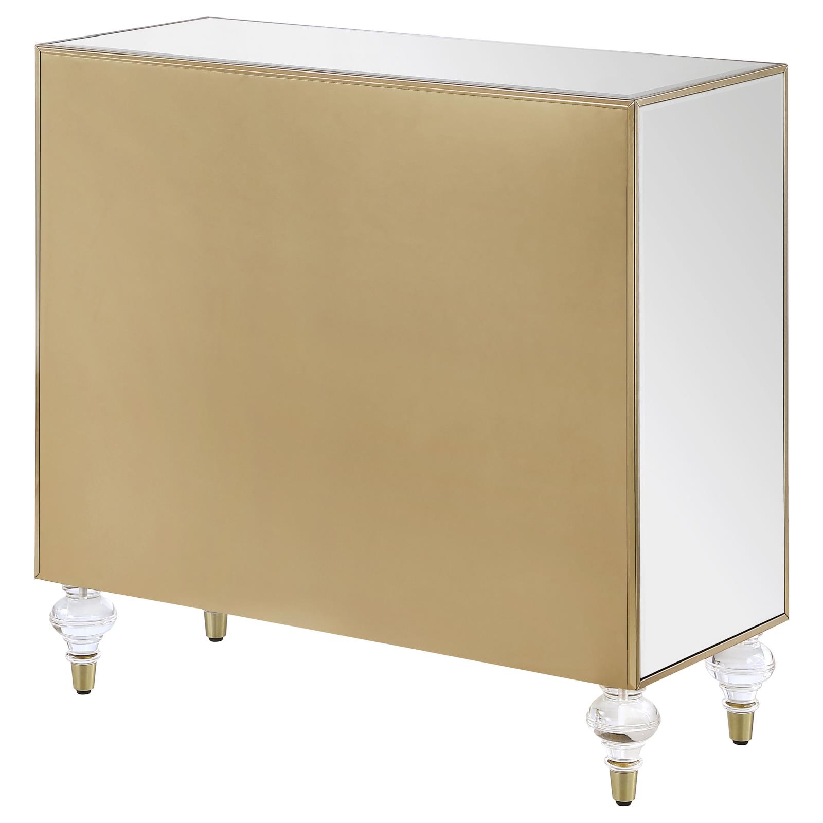 Lupin 2-door Mirrored Accent Cabinet with Acrylic Legs