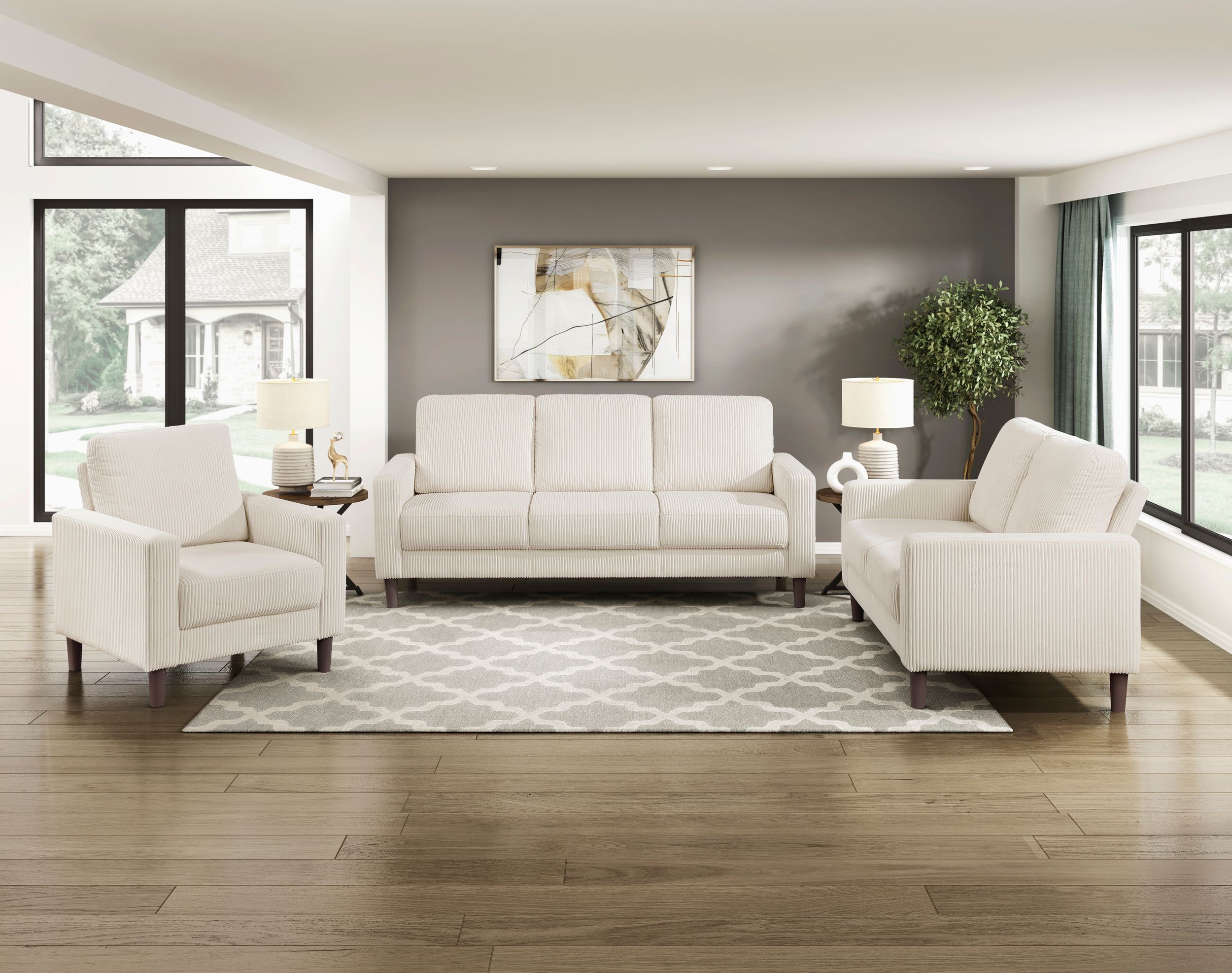 Crandall Corduroy Living Room Set