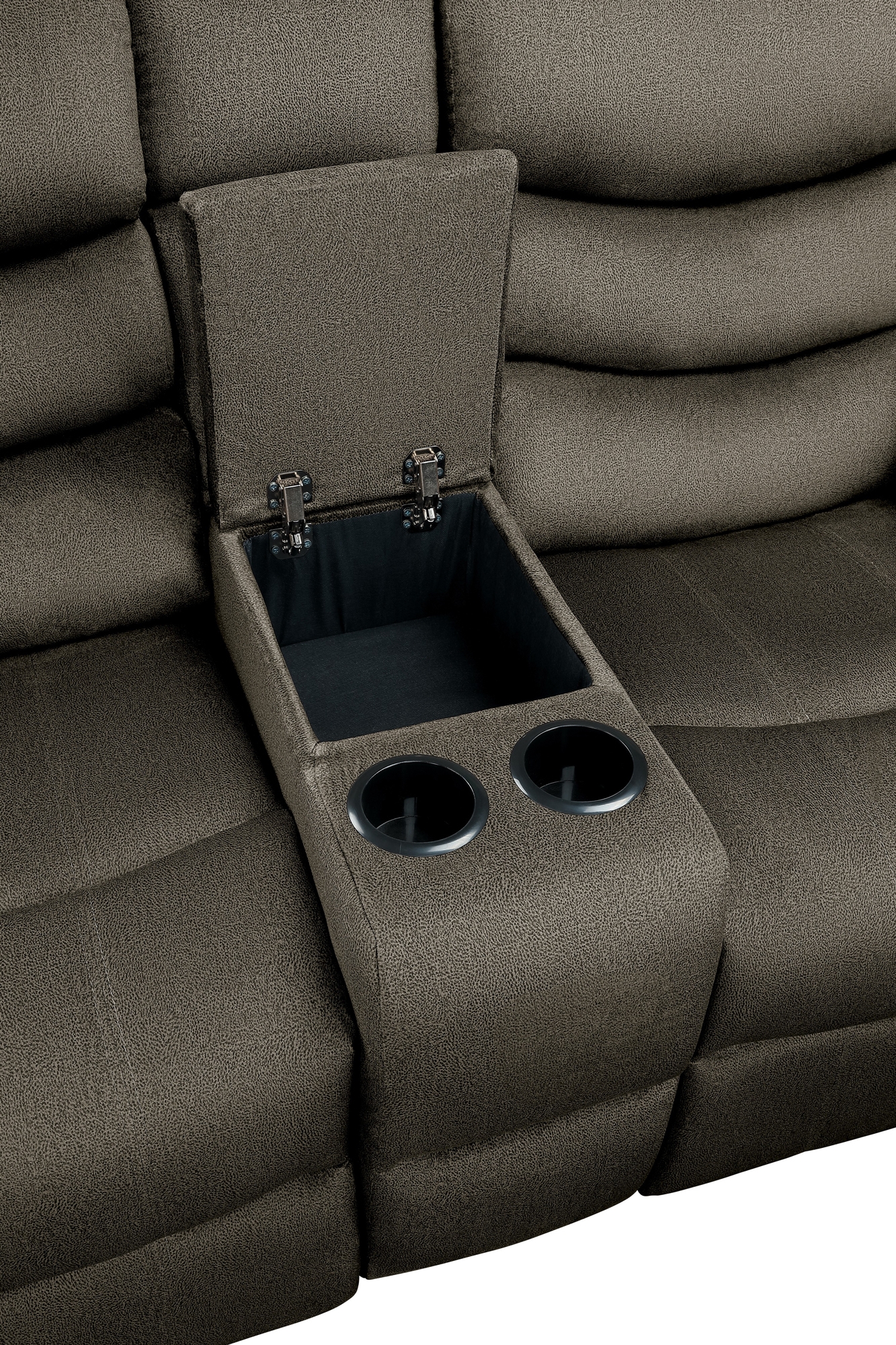 Discus Fabric Double Reclining Loveseat w/Console
