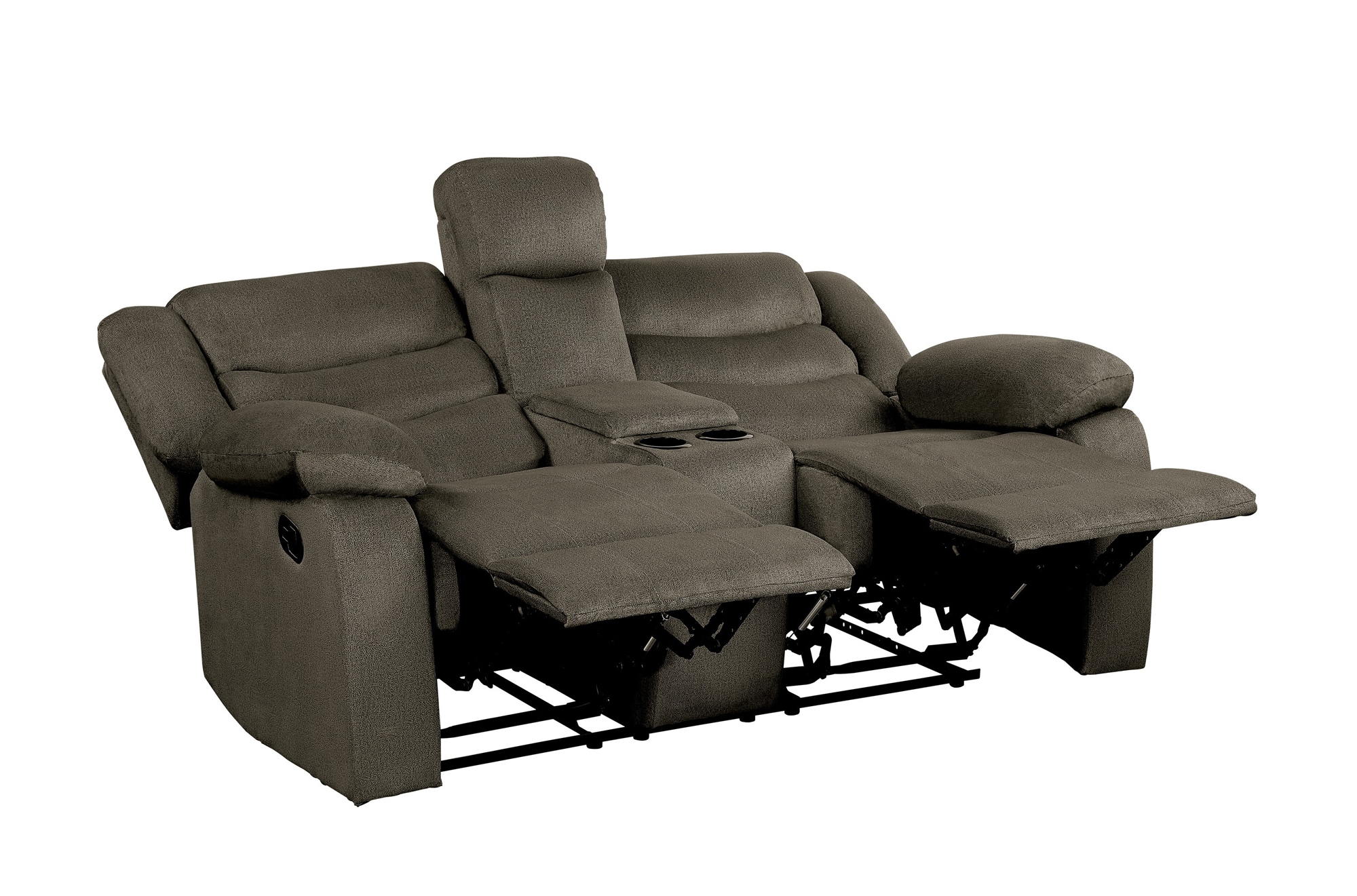 Discus Fabric Double Reclining Loveseat w/Console