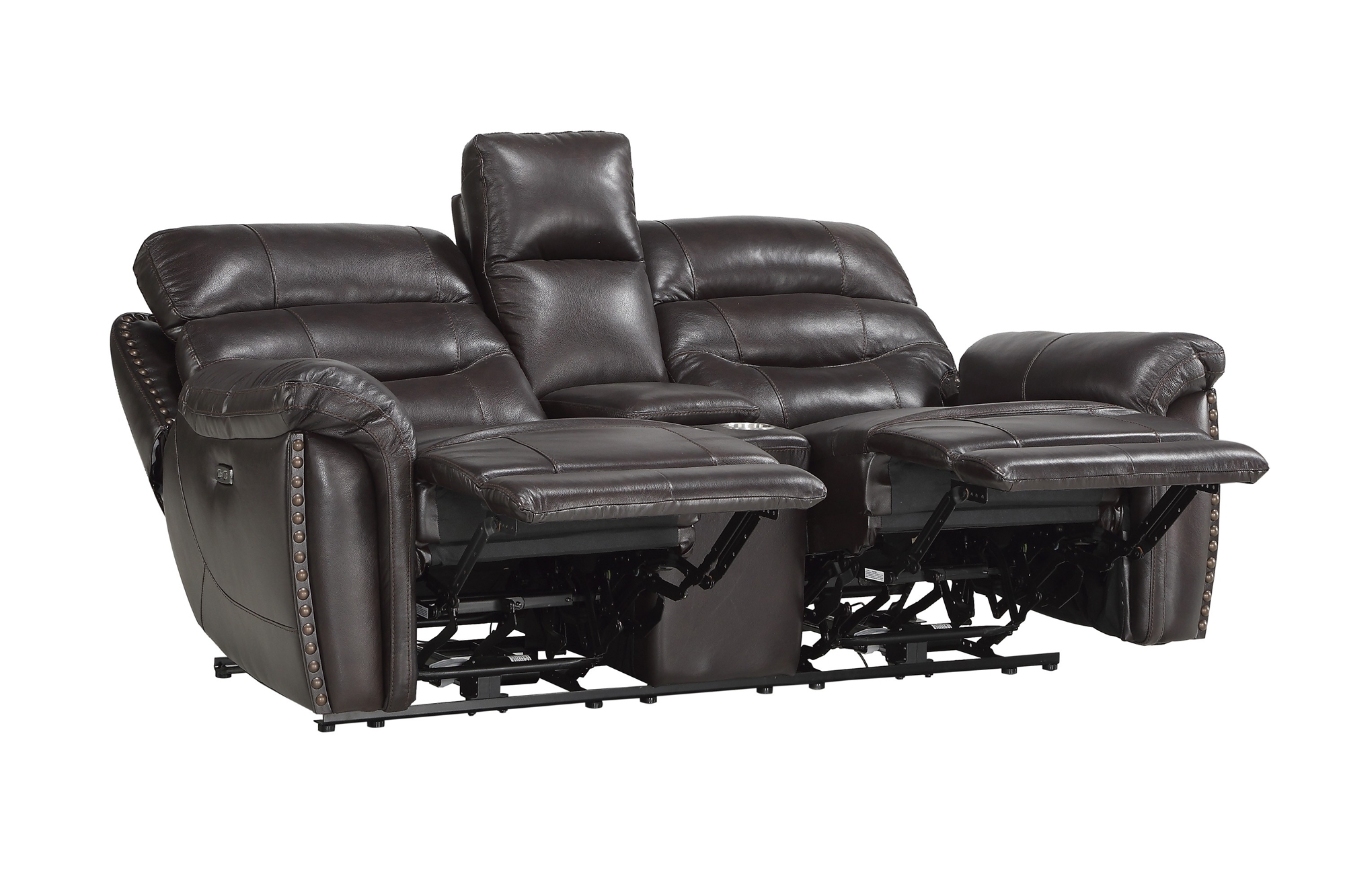 Lance Leather/Leatherette Power Double Reclining Loveseat