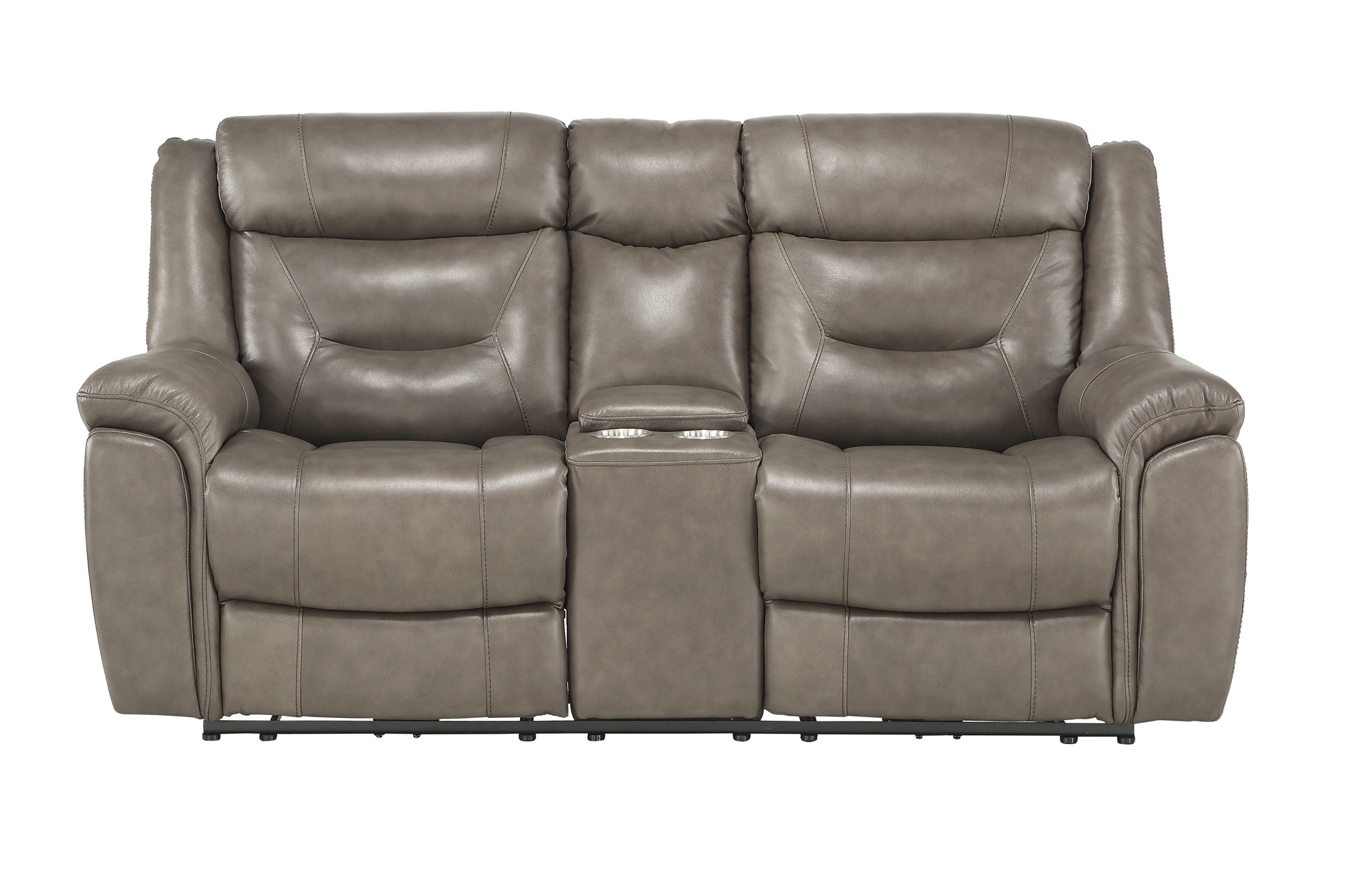 Danio Leather/Bi-Cast Vinyl Power Double Reclining Loveseat