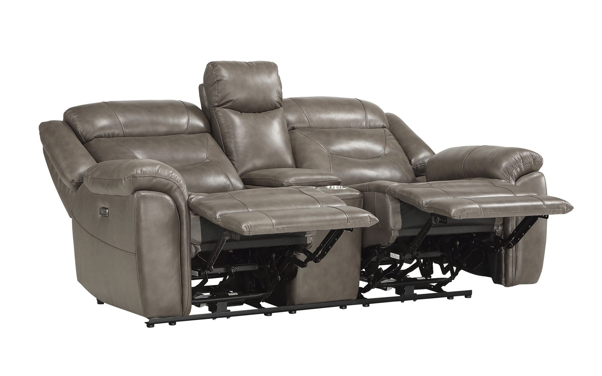Danio Leather/Bi-Cast Vinyl Power Double Reclining Loveseat