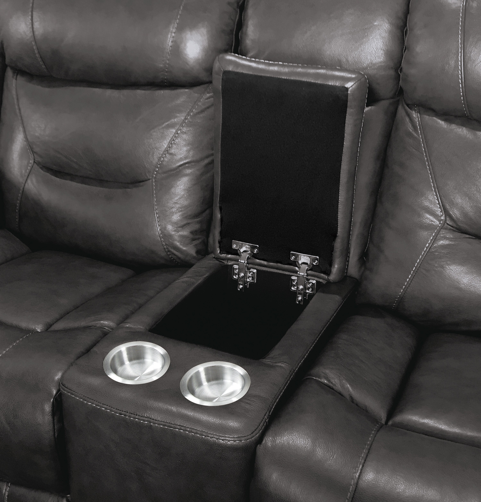 Danio Leather/Bi-Cast Vinyl Power Double Reclining Loveseat