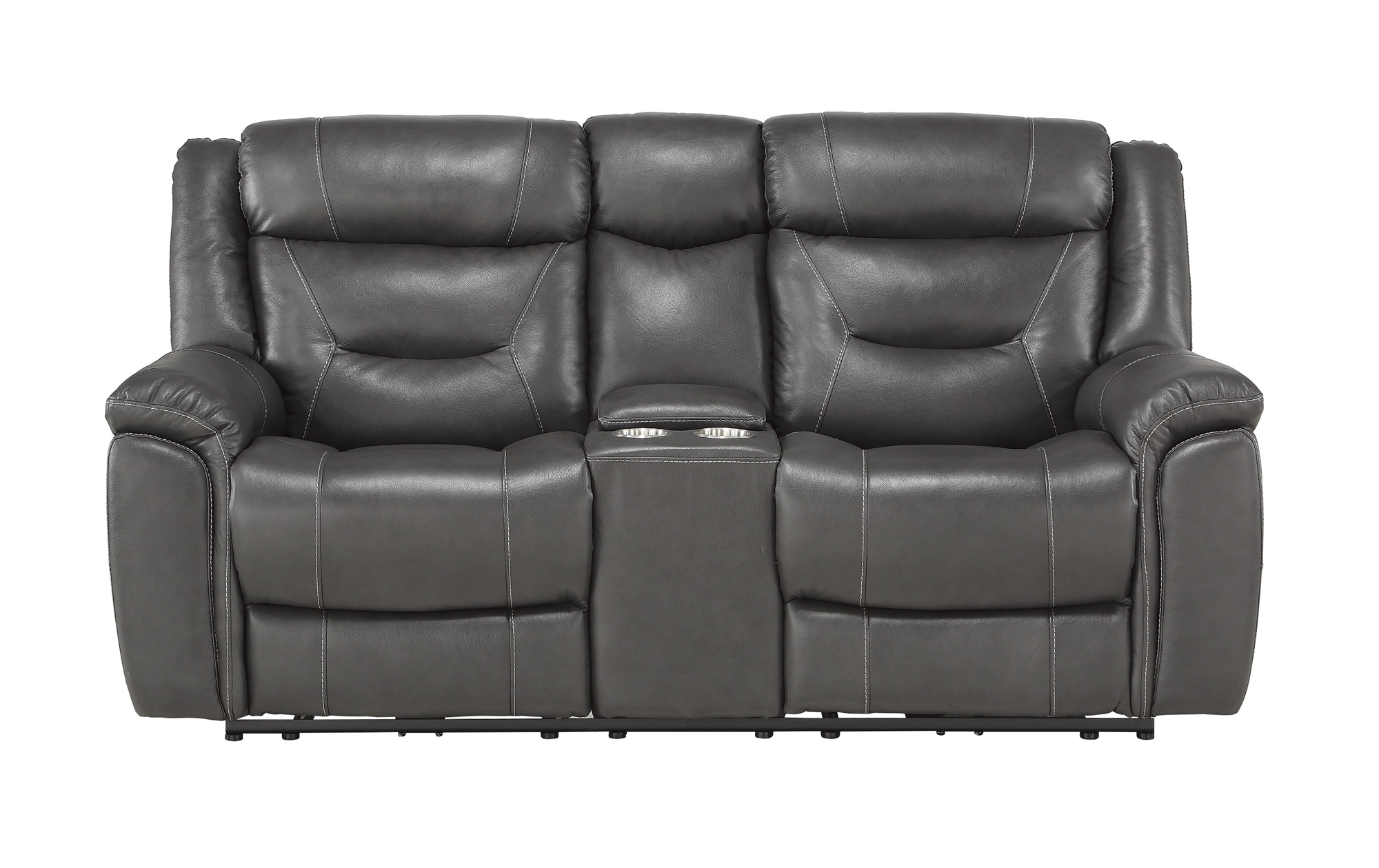 Danio Leather/Bi-Cast Vinyl Power Double Reclining Loveseat