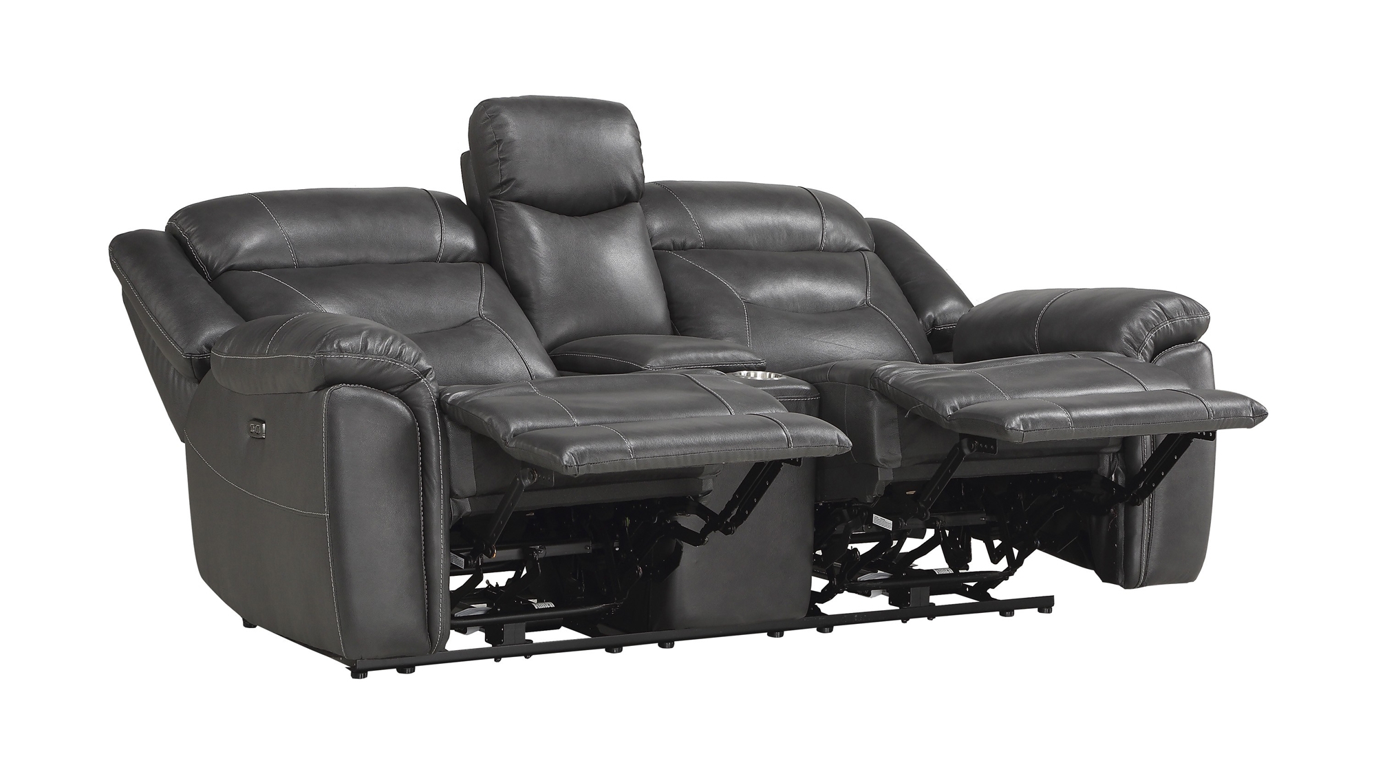 Danio Leather/Bi-Cast Vinyl Power Double Reclining Loveseat