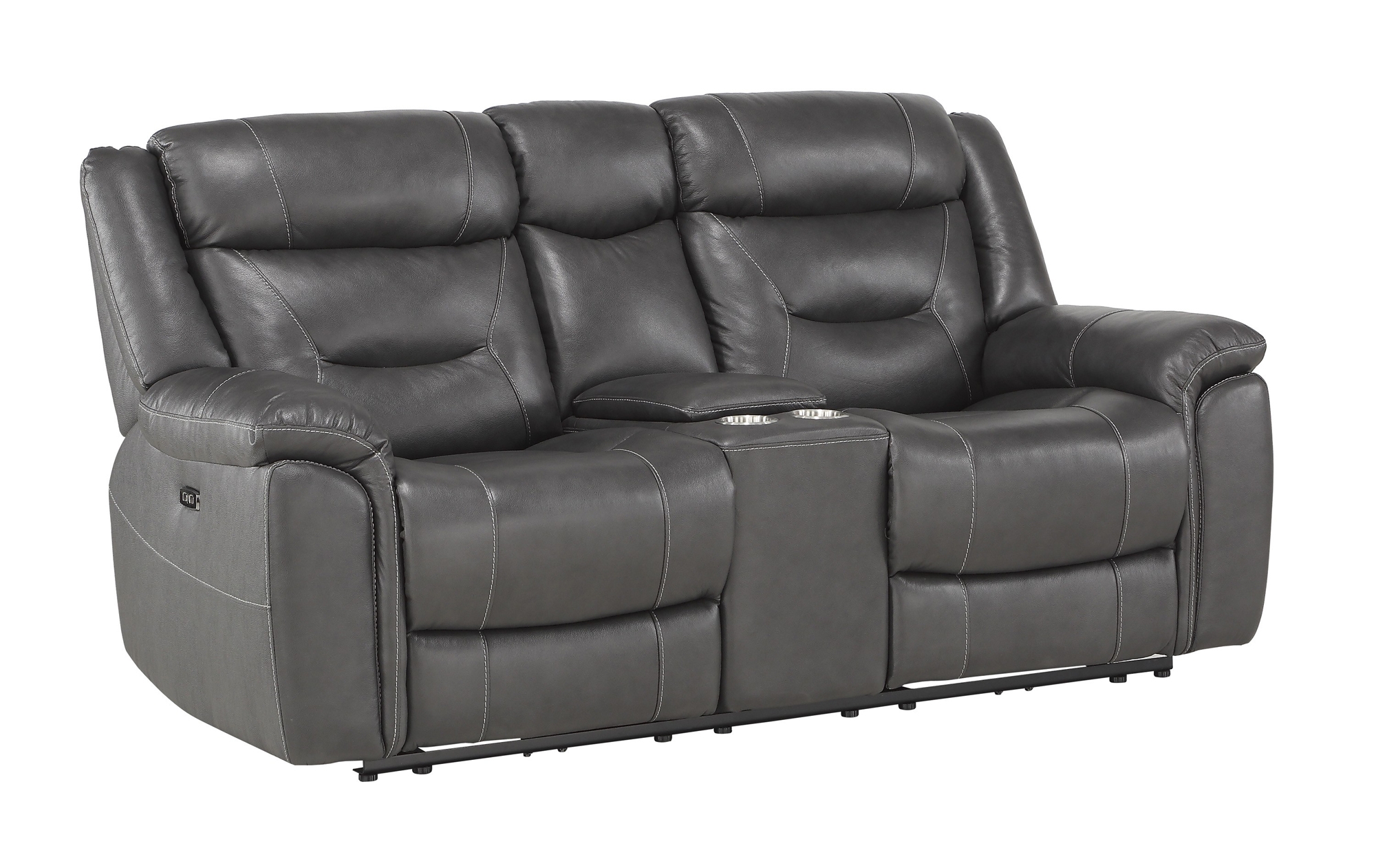 Danio Leather/Bi-Cast Vinyl Power Double Reclining Loveseat
