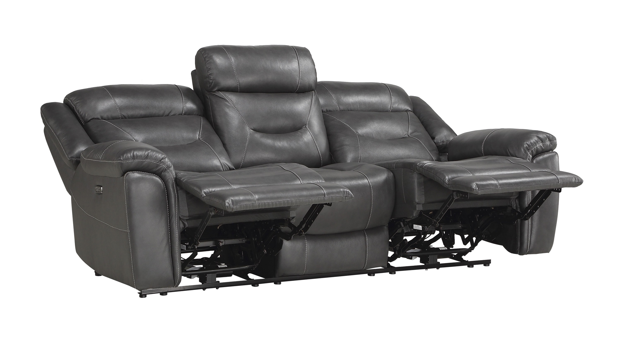 Danio Leather/Bi-Cast Vinyl Power Double Reclining Sofa