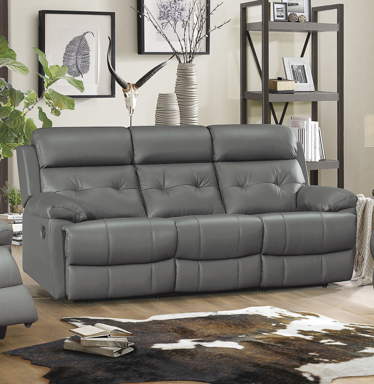 Lambent Leather/Bi-Cast Vinyl Double Reclining Sofa