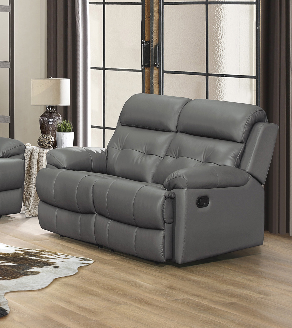 Lambent Leather/Bi-Cast Vinyl Double Reclining Loveseat