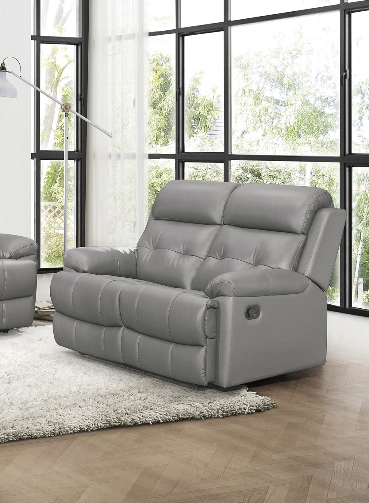 Lambent Leather/Bi-Cast Vinyl Double Reclining Loveseat
