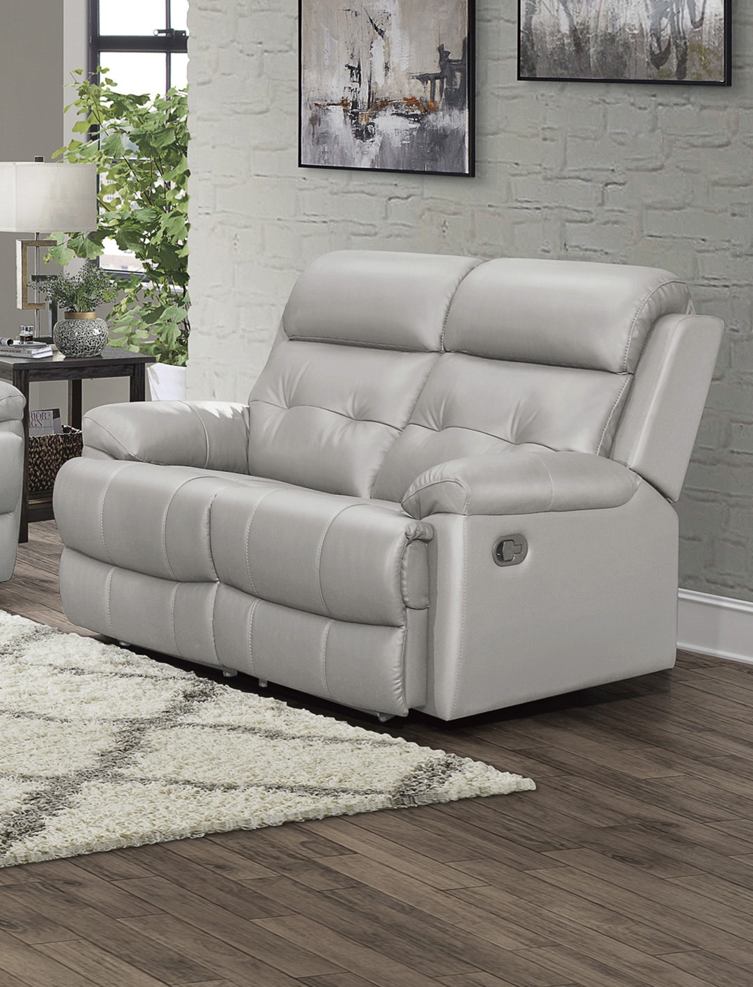 Lambent Leather/Bi-Cast Vinyl Double Reclining Loveseat