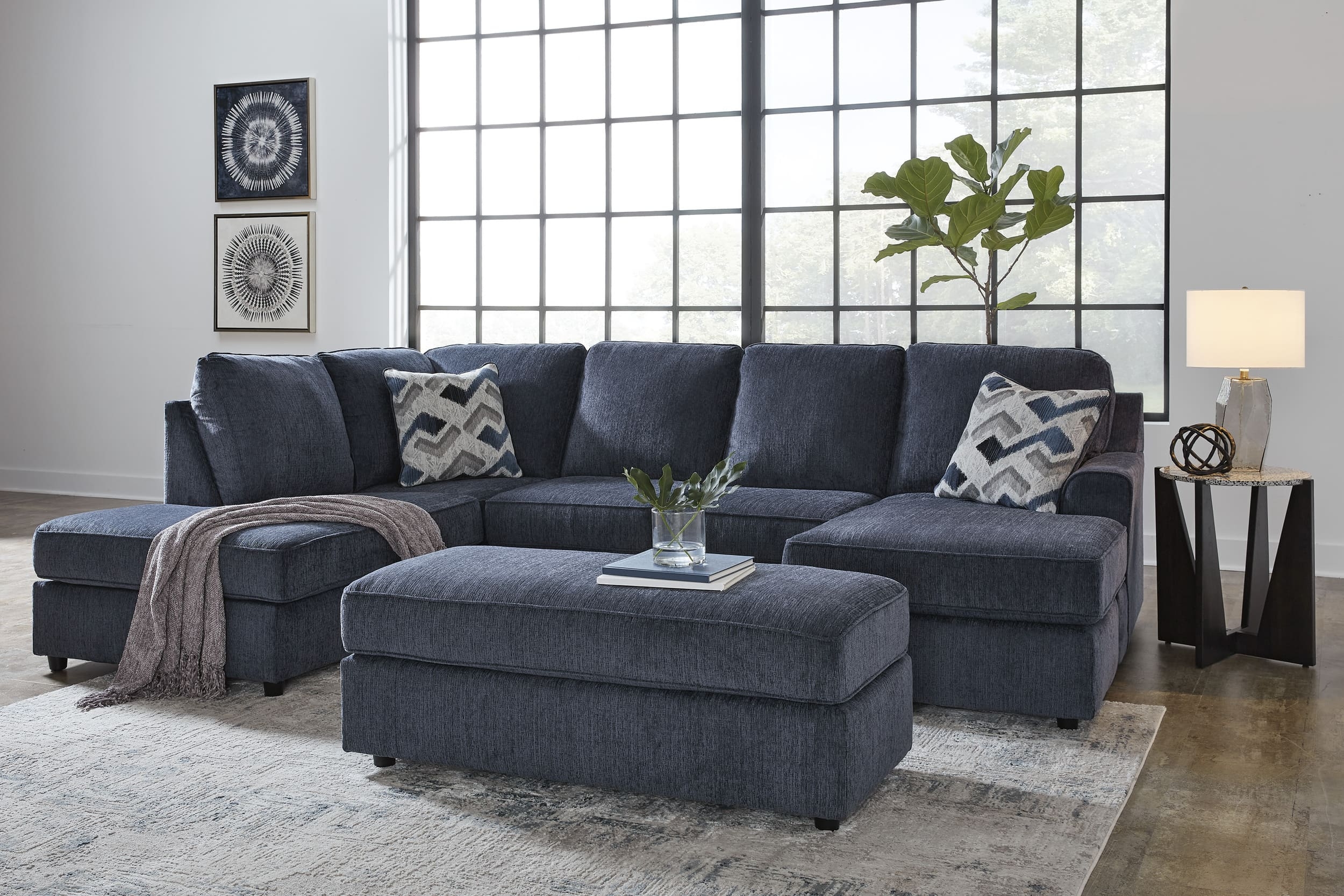 Albar Place 2-Piece Polyester U-Shaped Sectional Sofa w/Left Arm Chaise Facing