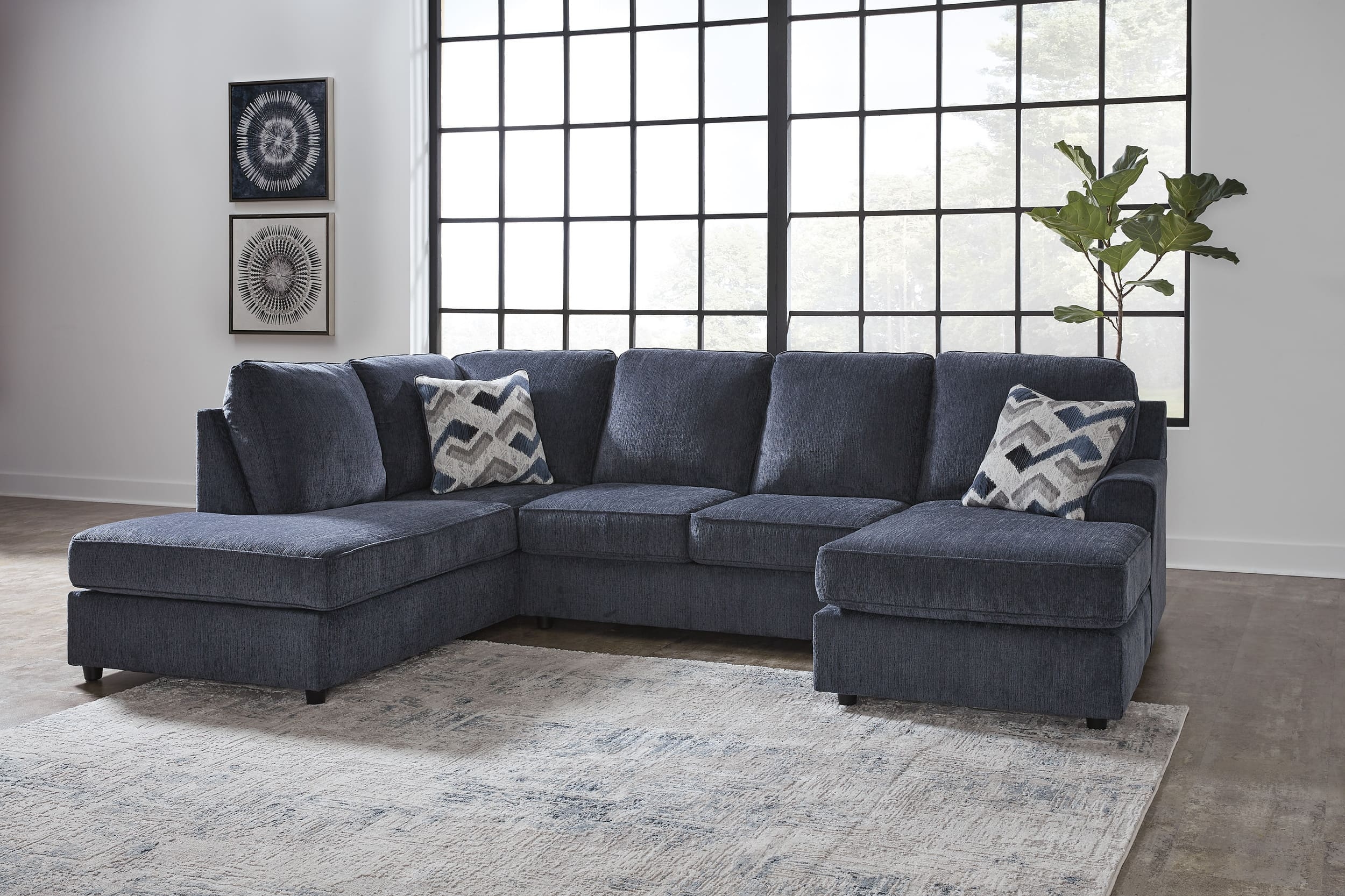 Albar Place 2-Piece Polyester U-Shaped Sectional Sofa w/Left Arm Chaise Facing