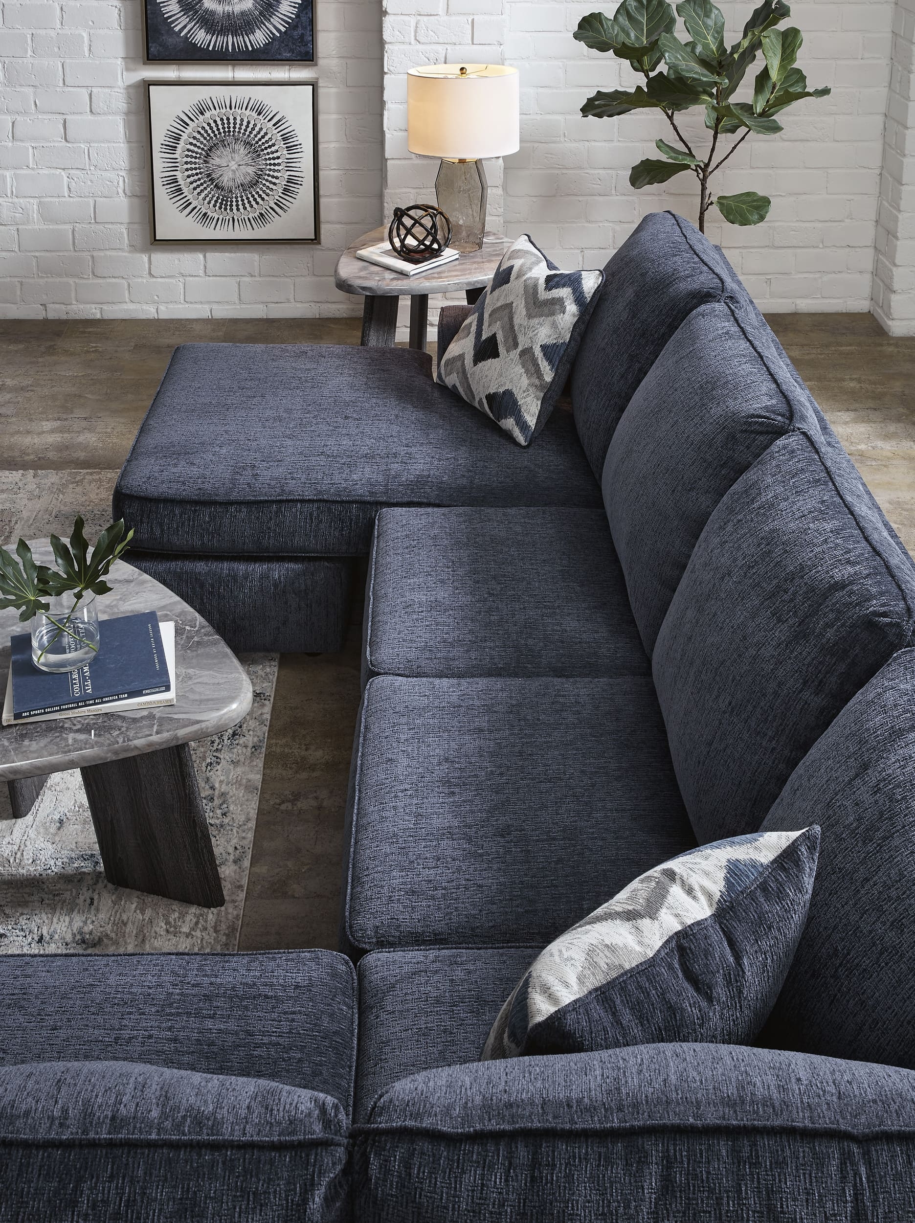Albar Place 2-Piece Polyester U-Shaped Sectional Sofa w/Right Arm Chaise Facing