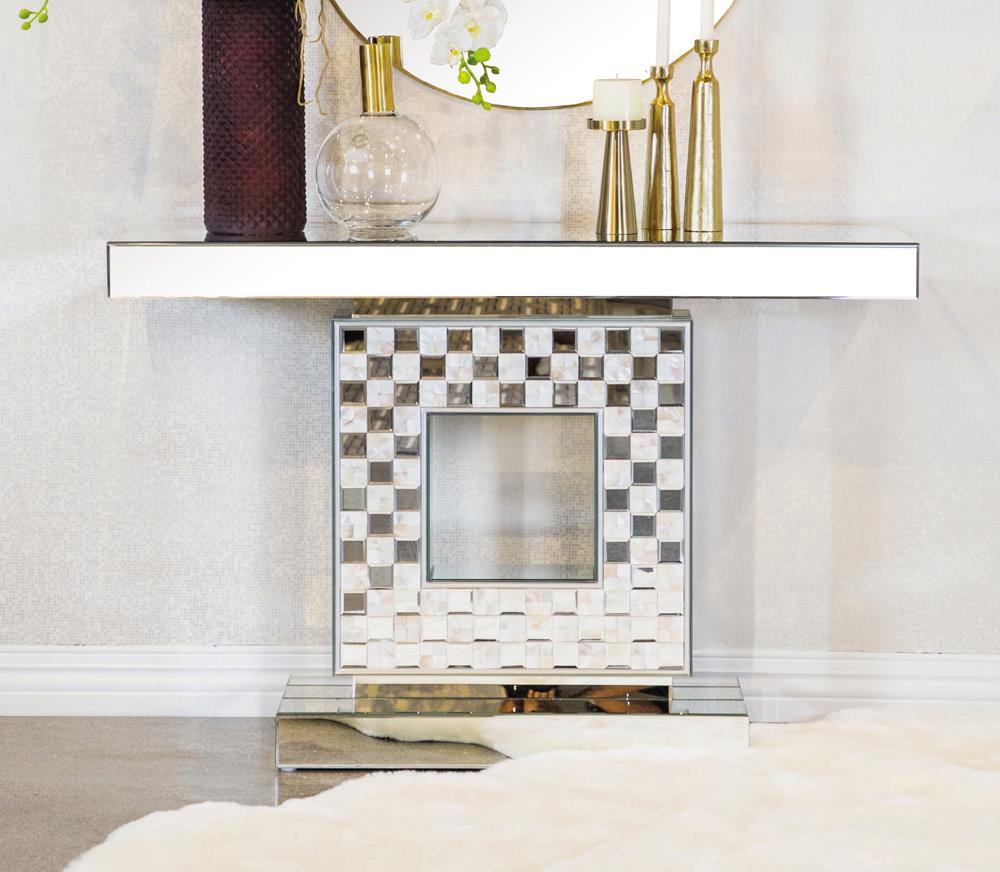 Claire Checkerboard Square Base Console Table