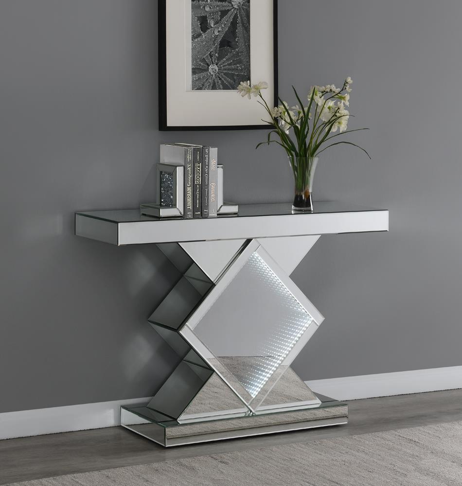Moody Mirrored Console Table with LED Lighting