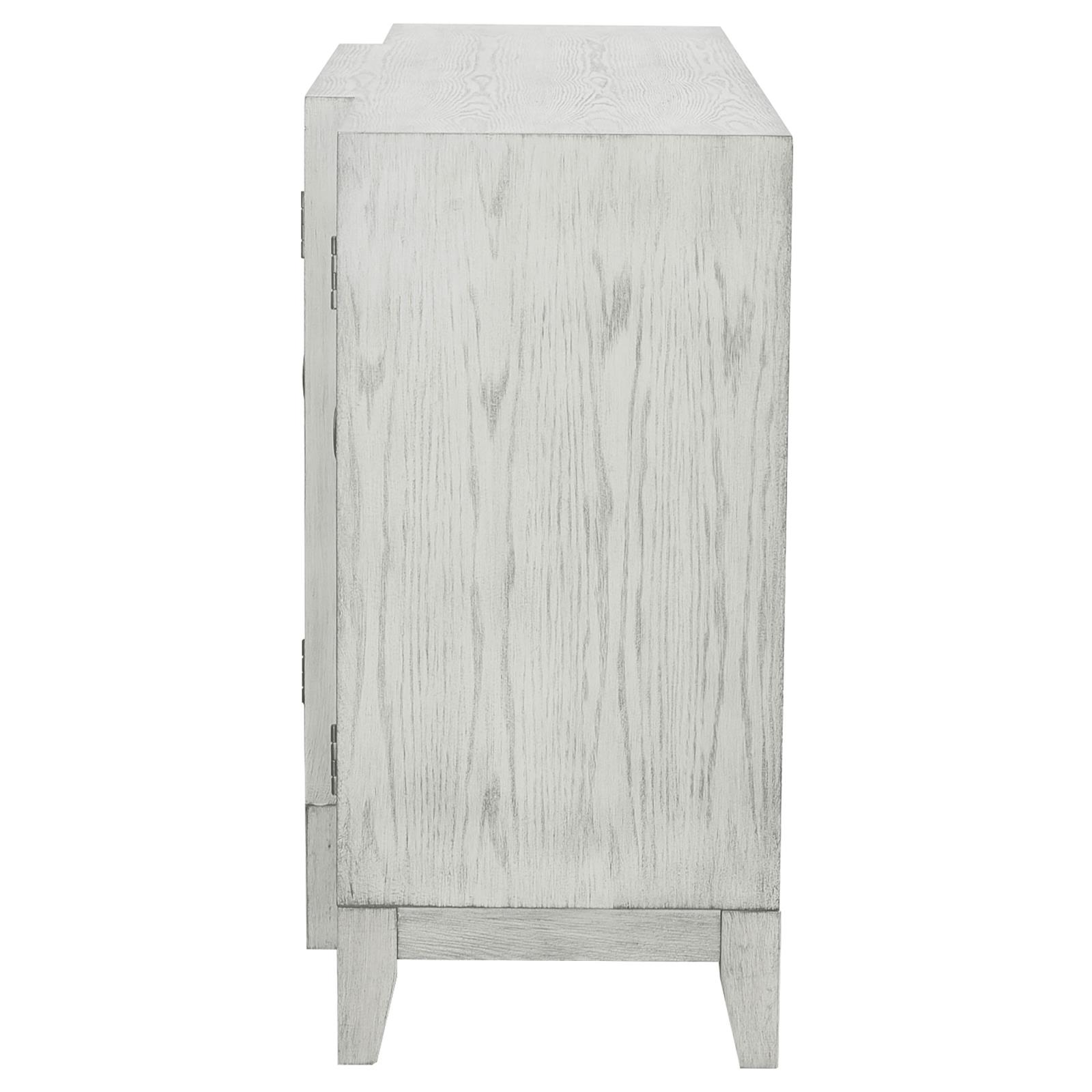 McKellen 4-door Wood Veneer Accent Cabinet with Mirrored Doors