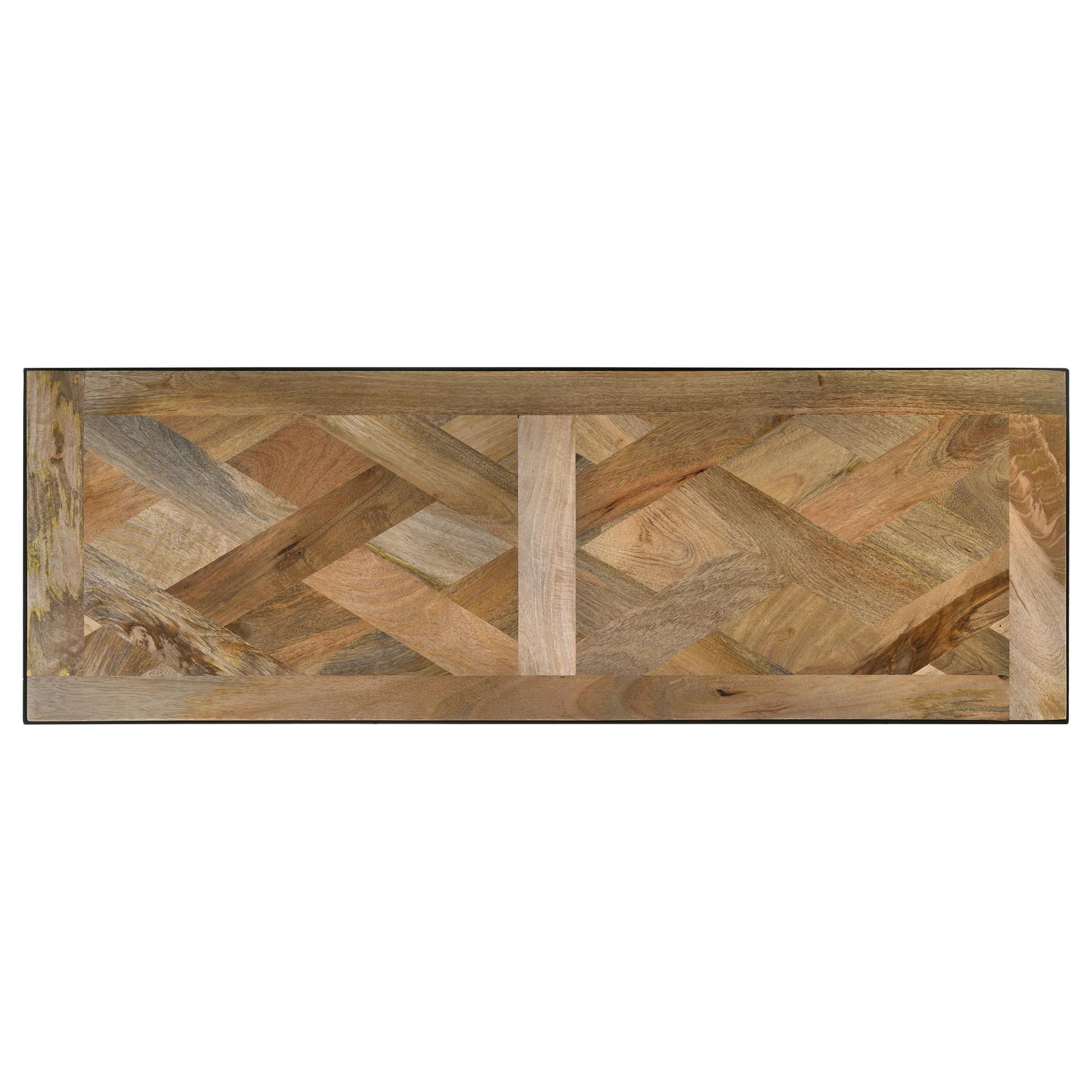 Quince Wood/Metal Console Table with Open Shelf