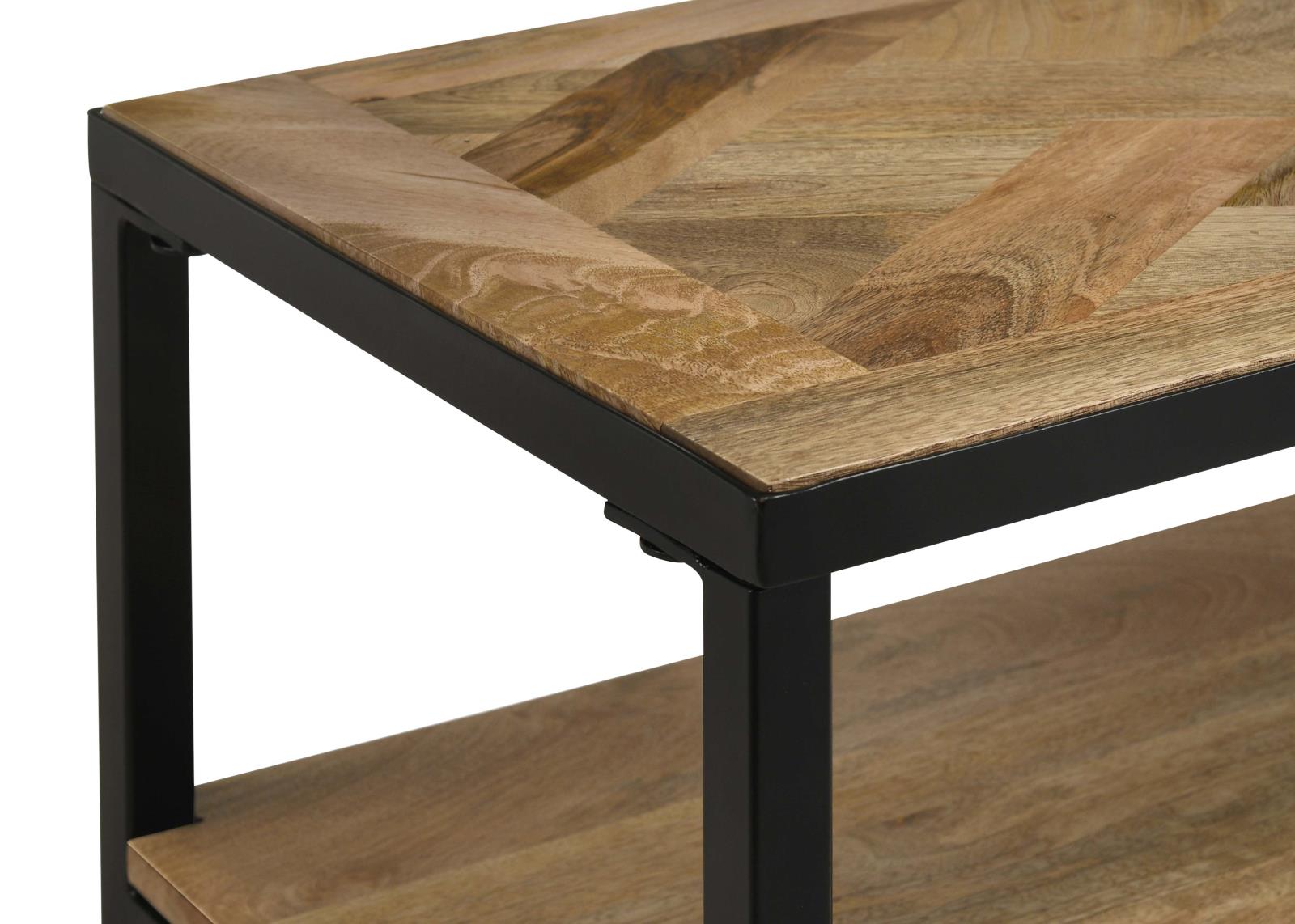 Quince Wood/Metal Console Table with Open Shelf
