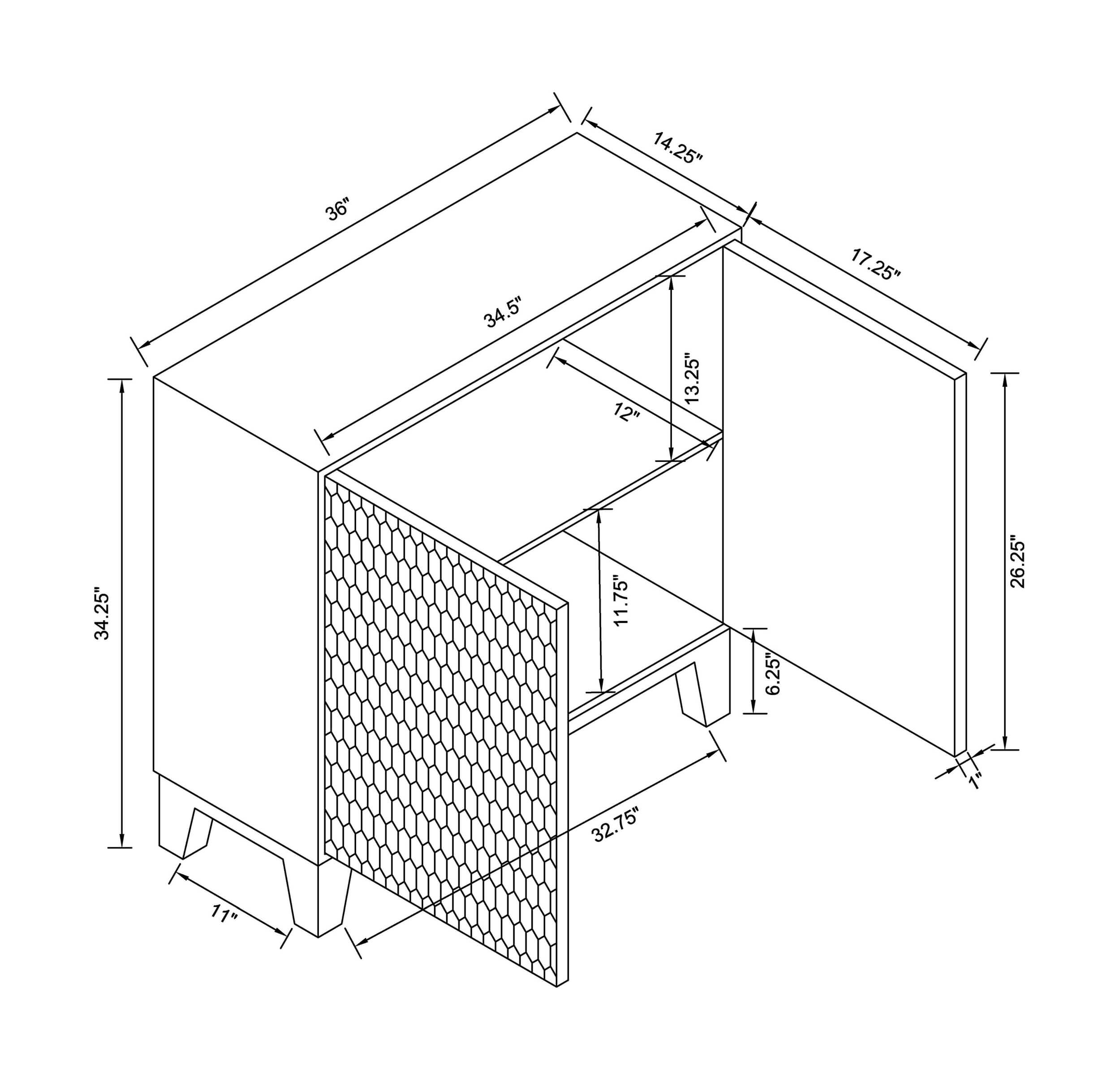 Gambon 2-door Wood Venner Accent Cabinet