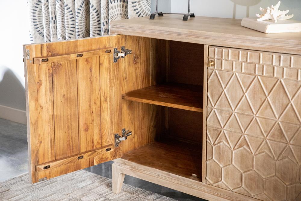 Eberto 2-door Geometric Wood Accent Cabinet