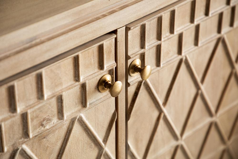 Eberto 2-door Geometric Wood Accent Cabinet