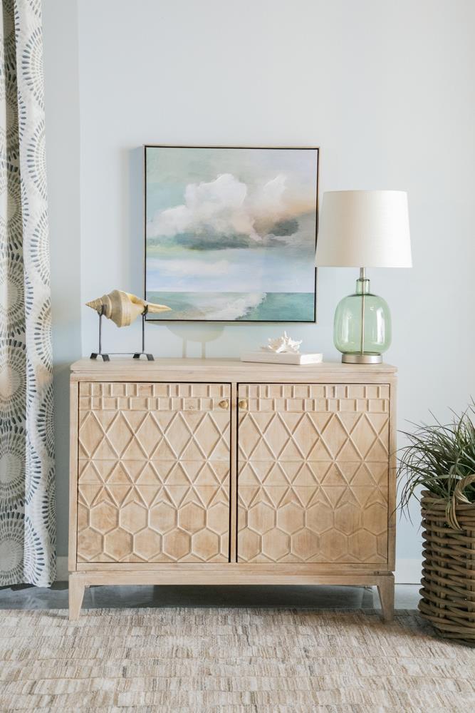 Eberto 2-door Geometric Wood Accent Cabinet