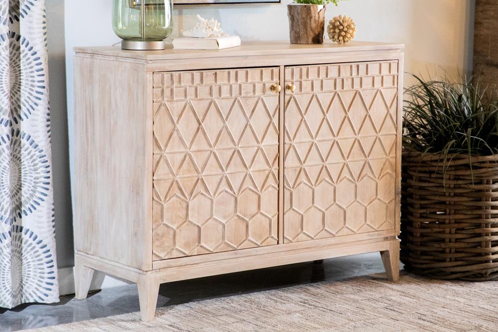 Eberto 2-door Geometric Wood Accent Cabinet