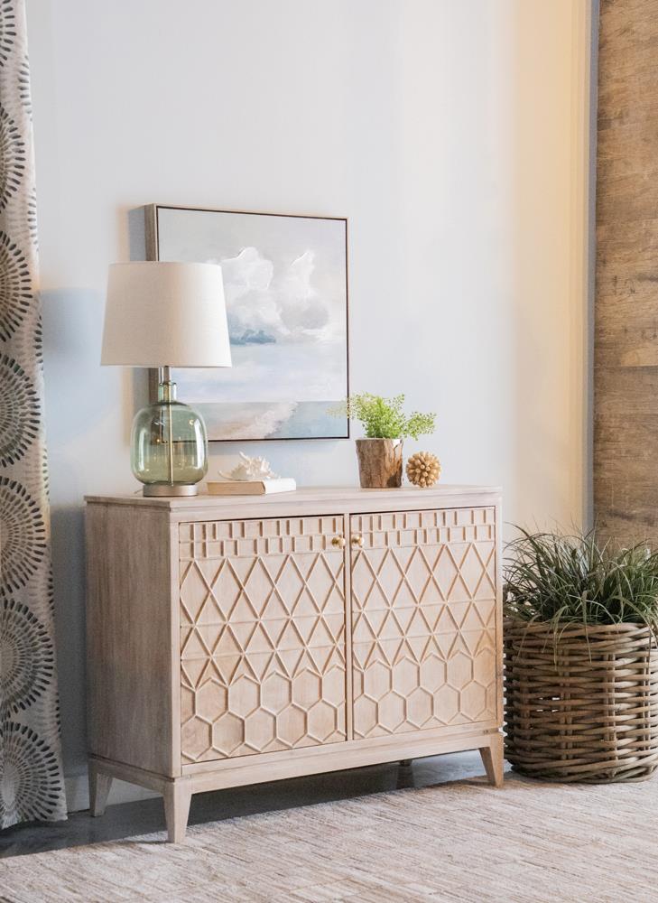 Eberto 2-door Geometric Wood Accent Cabinet