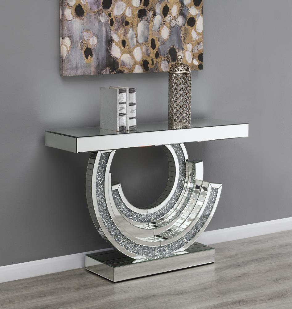 Imogen Multi-Dimensional Rectangular Mirrored Console Table