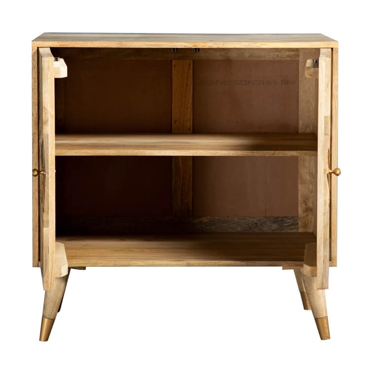 Alyssum Checkered Pattern 2-door Wood Accent Cabinet