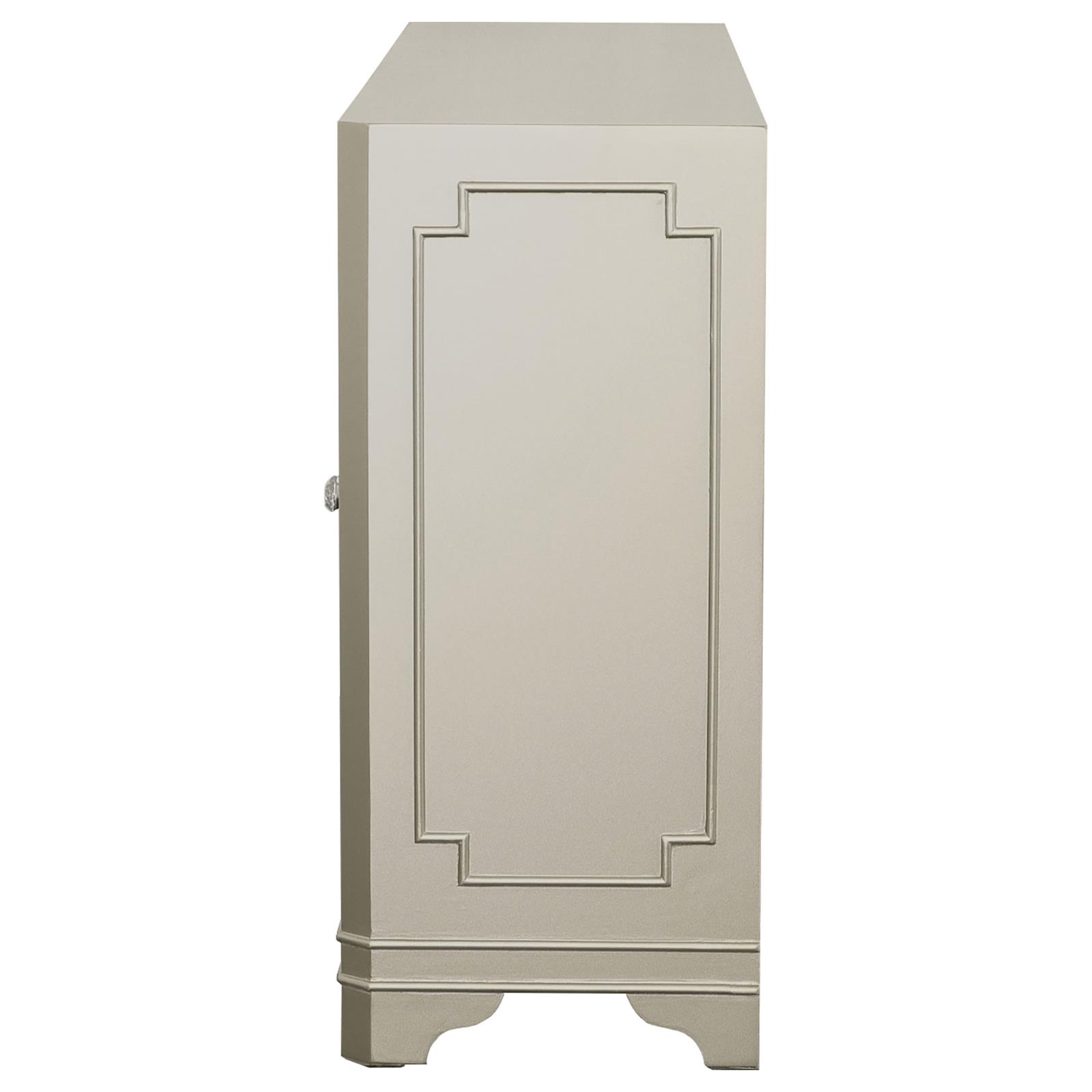 Toula 4-door Wood Veneer/Mirror Accent Cabinet