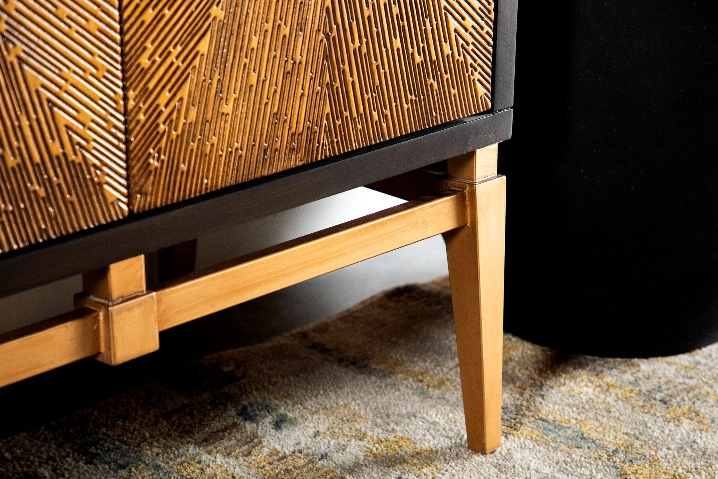 Zira Sunburst 2-door Wood Veneer Accent Cabinet