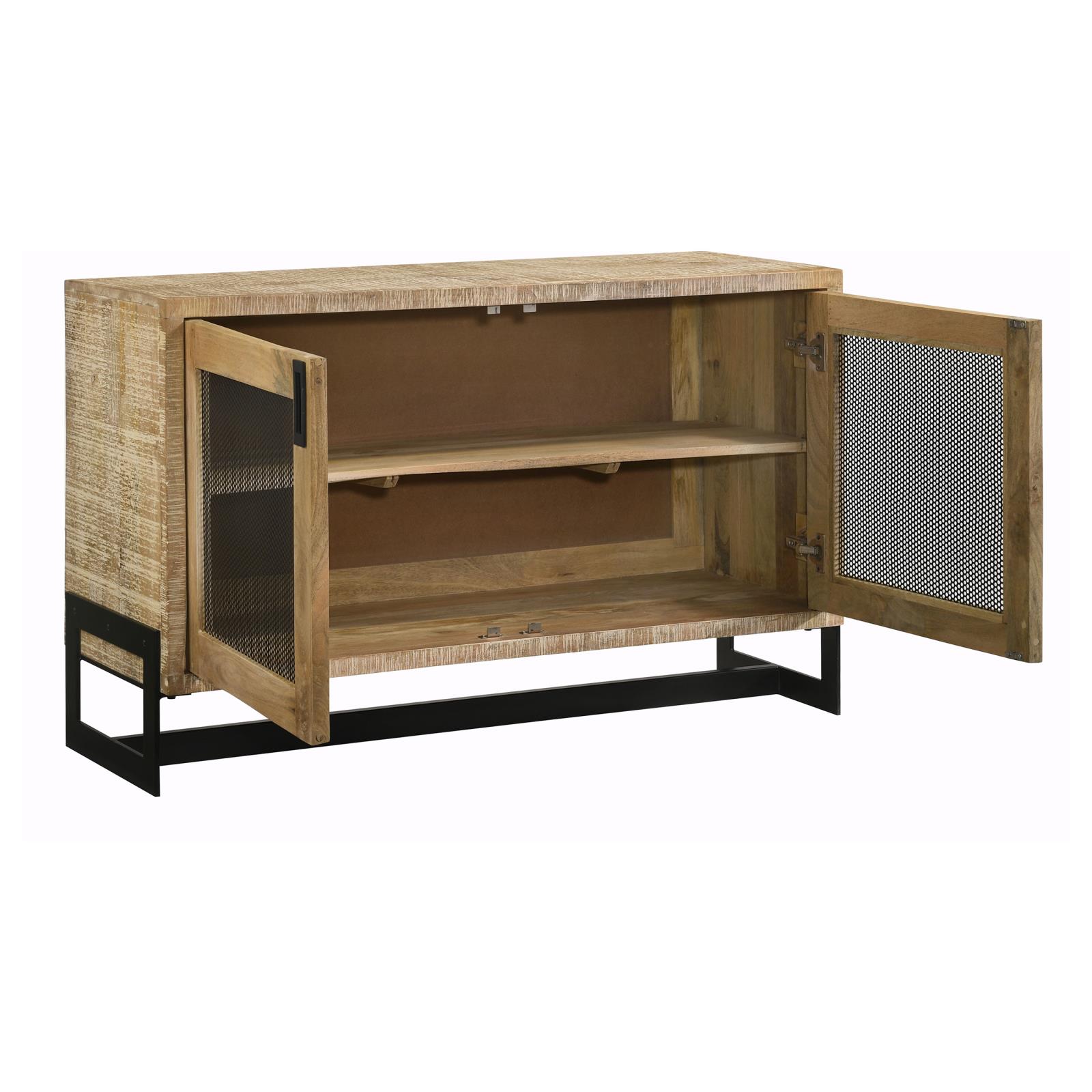 April 2-door Wood Accent Cabinet with Iron Legs