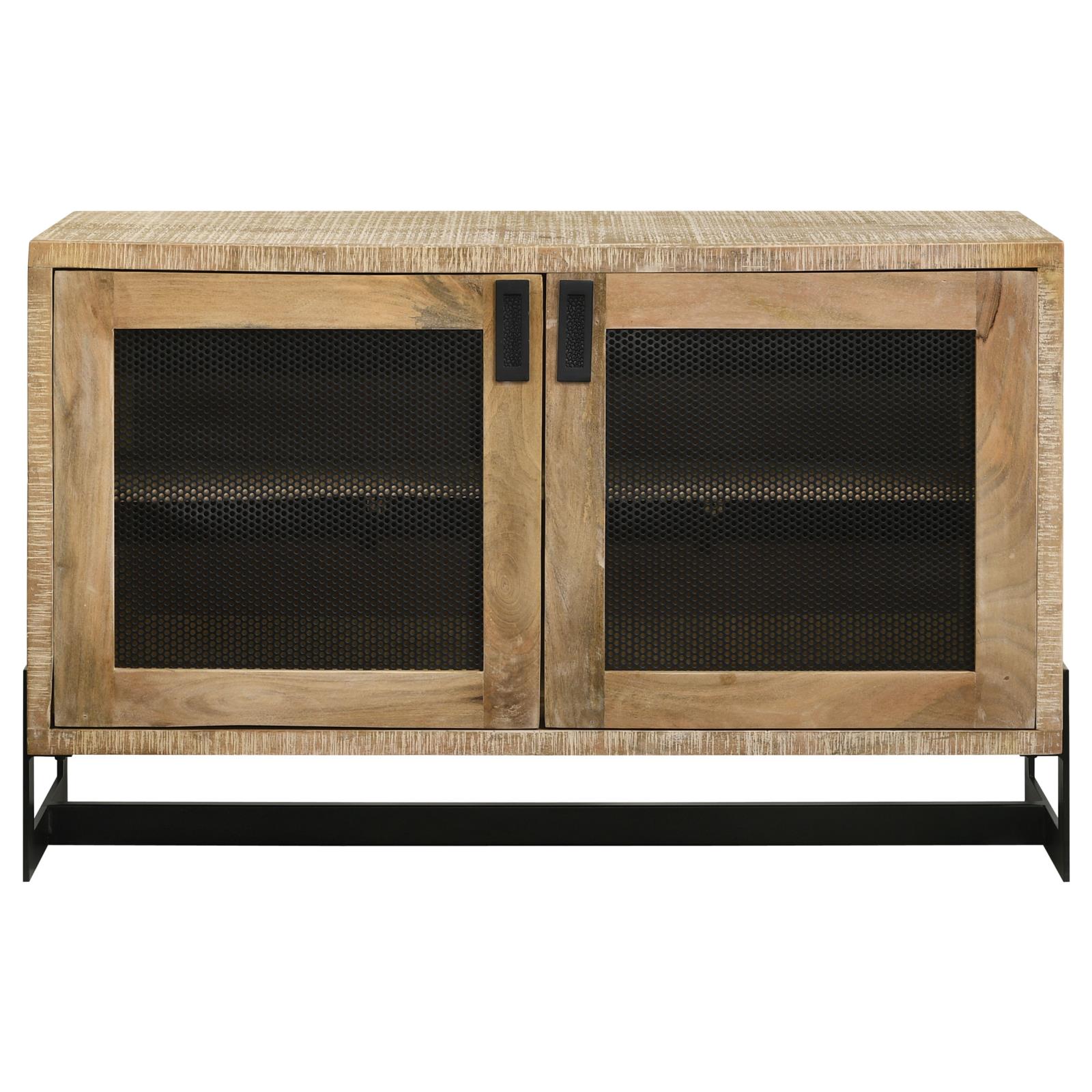 April 2-door Wood Accent Cabinet with Iron Legs