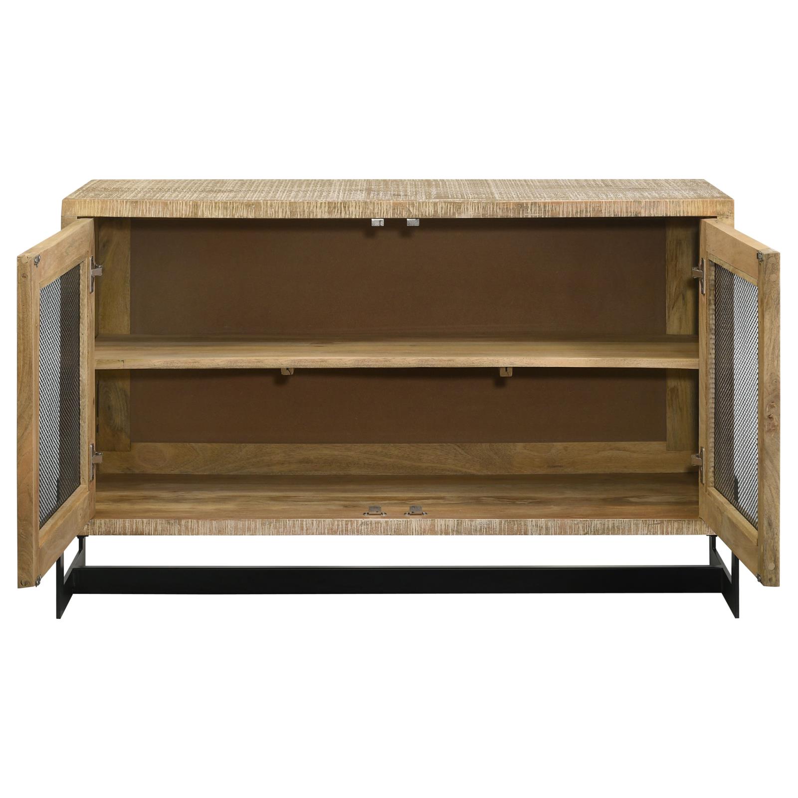 April 2-door Wood Accent Cabinet with Iron Legs