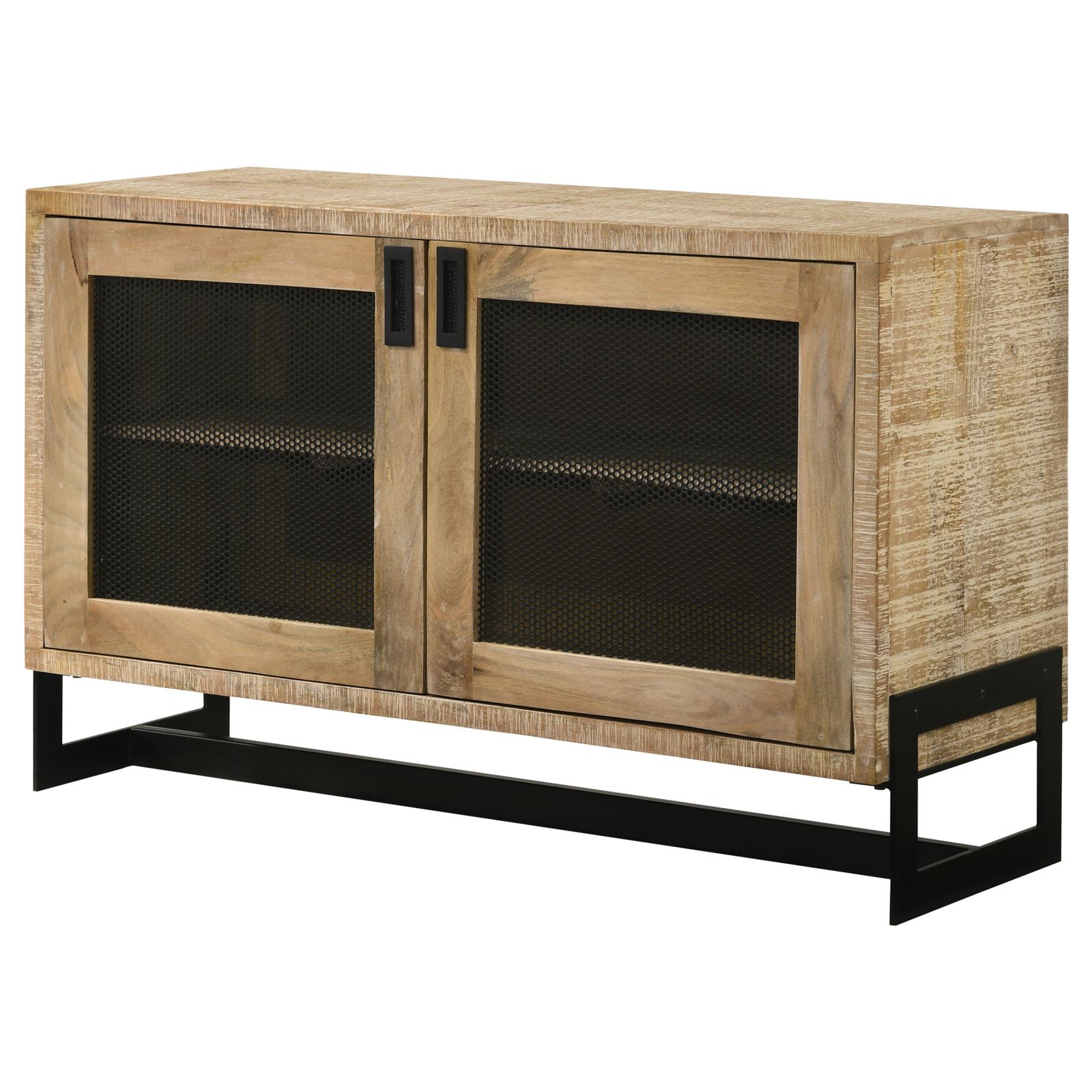 April 2-door Wood Accent Cabinet with Iron Legs