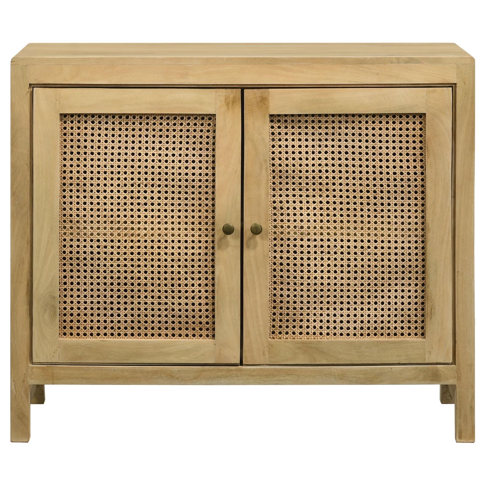 Zamora 2-Door Mango Wood/Cane Accent Cabinet