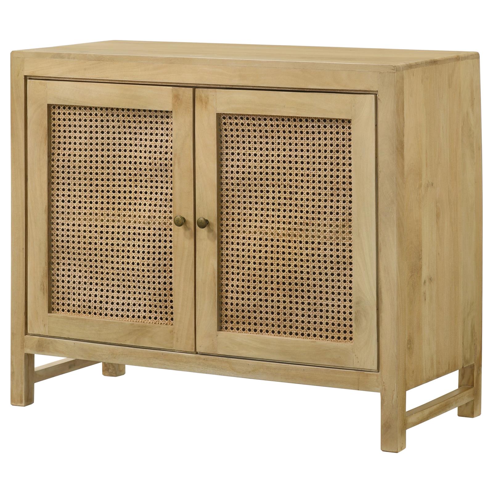 Zamora 2-Door Mango Wood/Cane Accent Cabinet