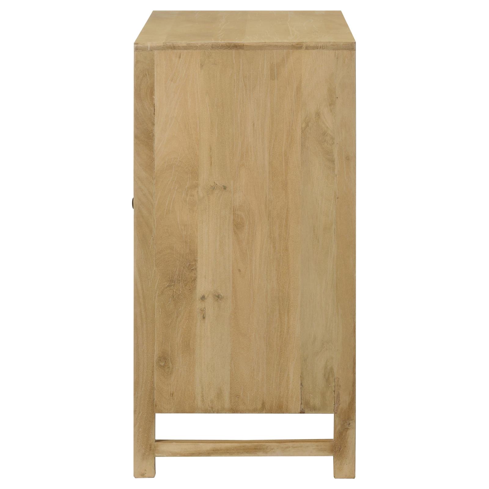 Zamora 2-Door Mango Wood/Cane Accent Cabinet
