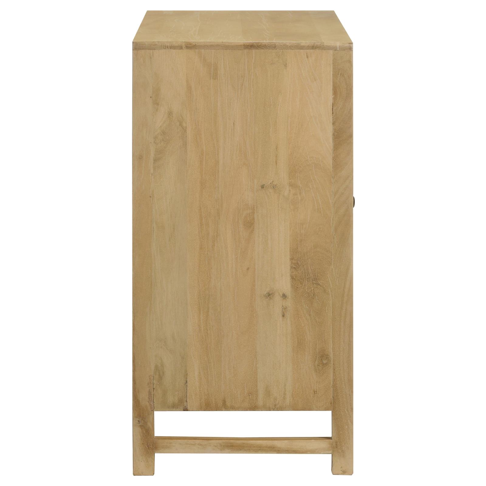 Zamora 2-Door Mango Wood/Cane Accent Cabinet