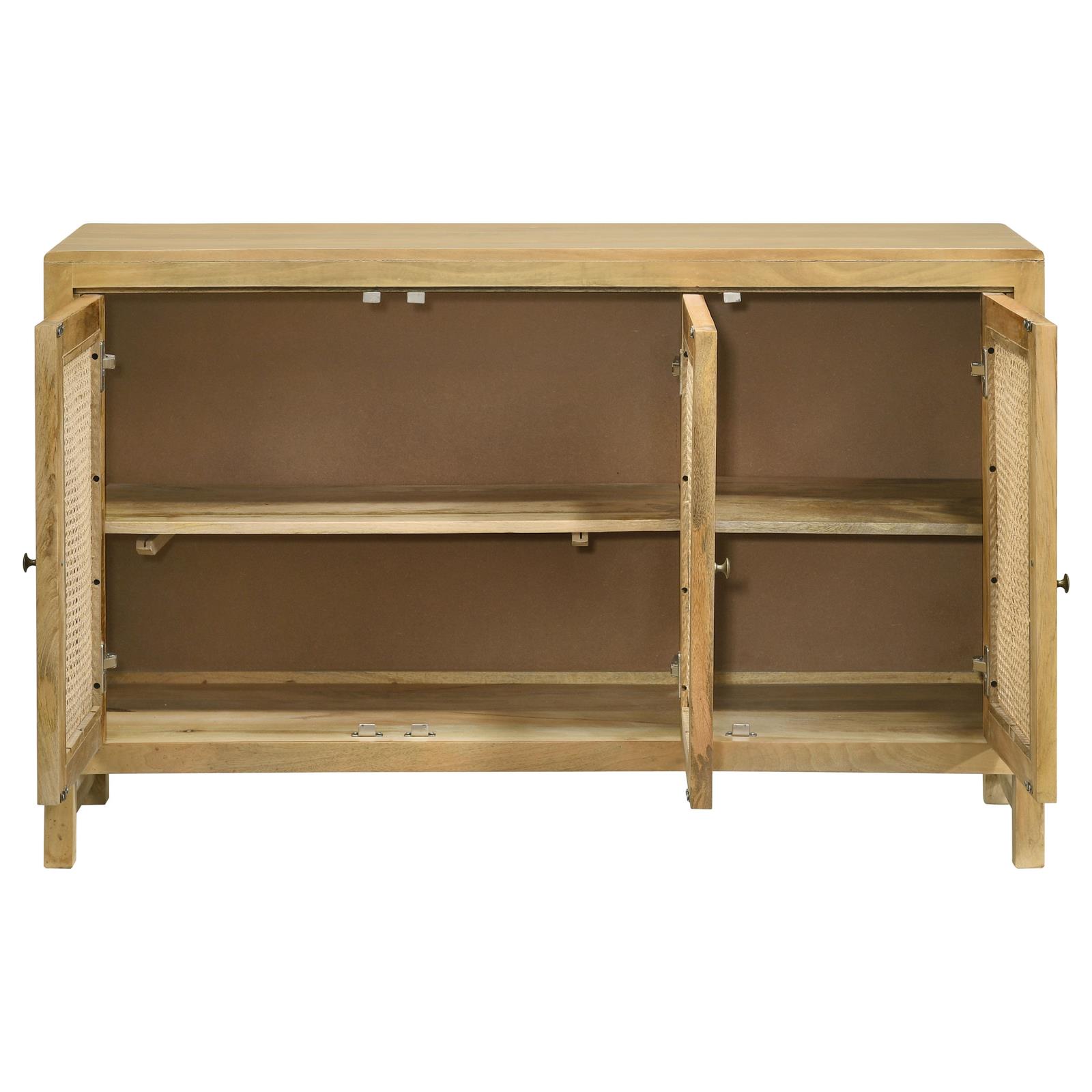 Zamora 3-Door Wood/Cane Accent Cabinet