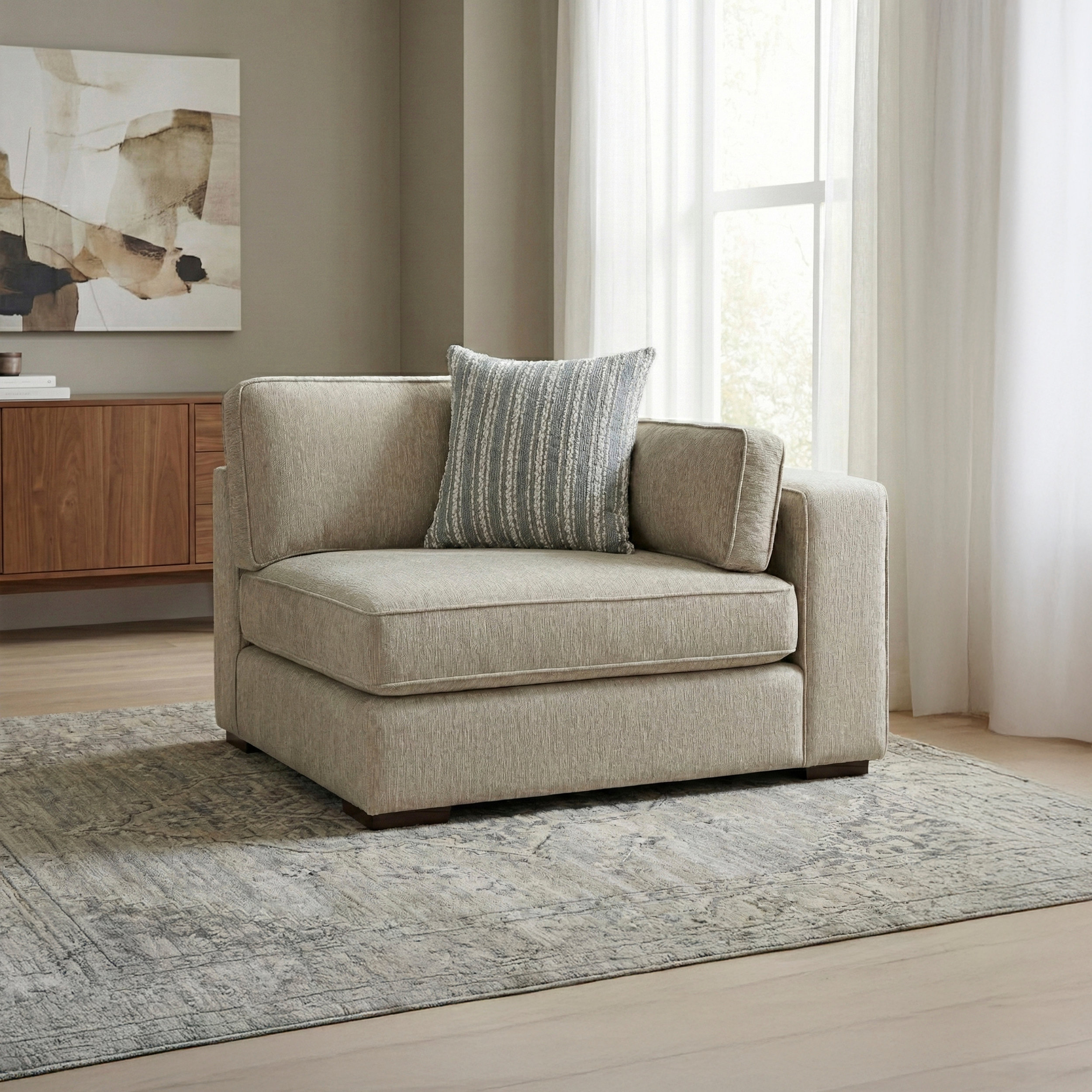 Mila L-Shaped Chenille 5‑Piece Modular Sectional