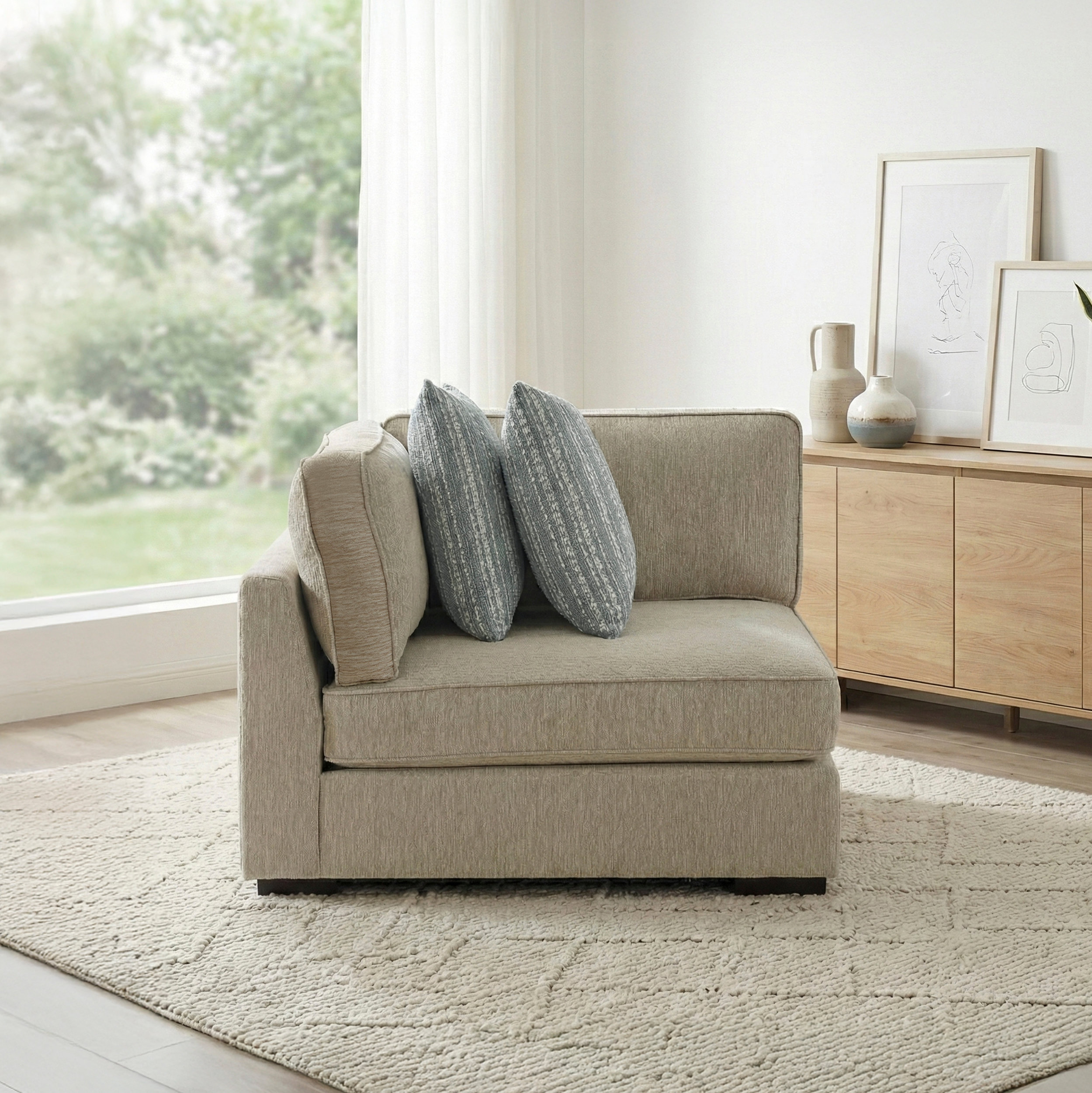 Mila L-Shaped Chenille 4‑Piece Modular Sectional
